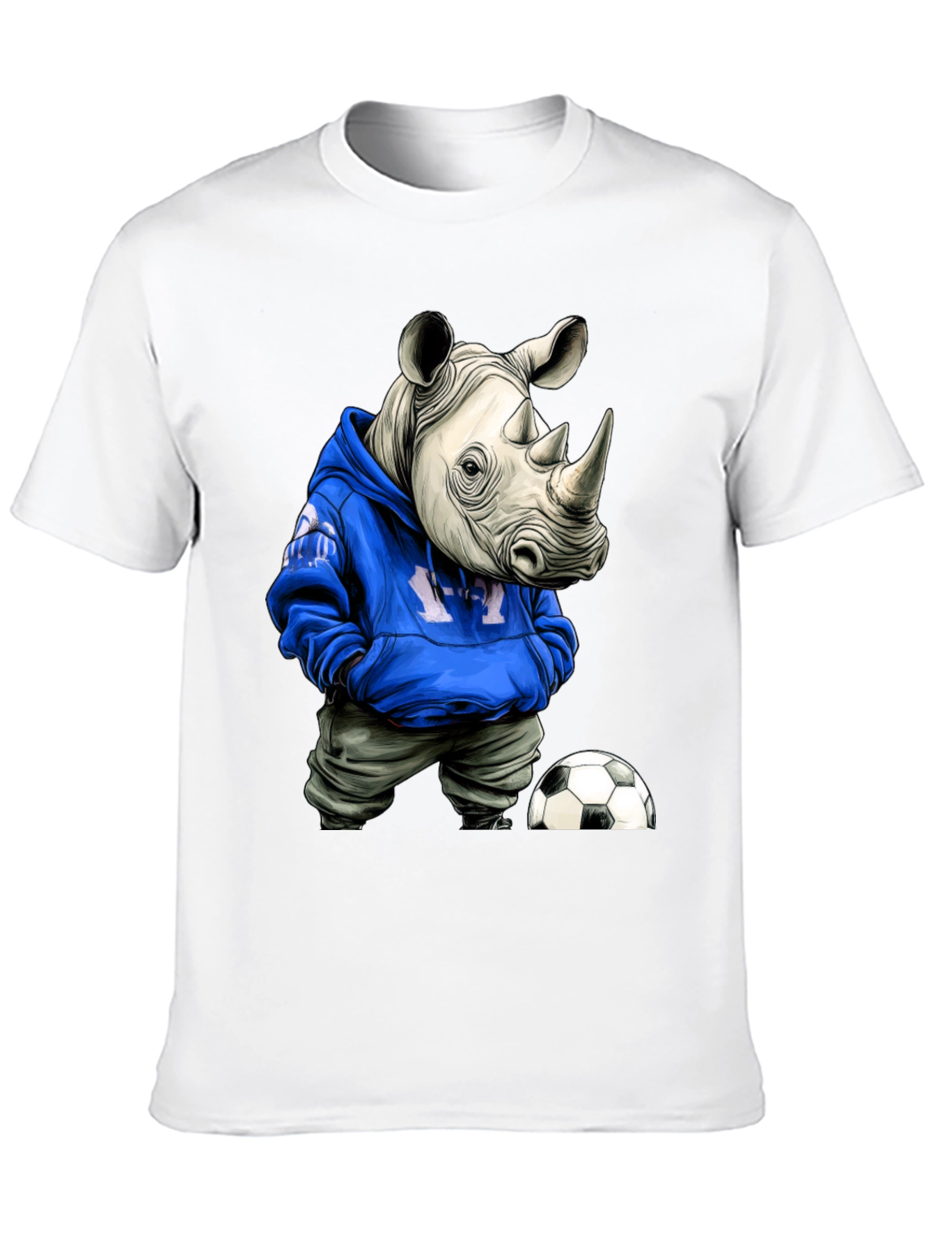 Rhino Hoodie T-Shirt - Streetwear Soccer Style