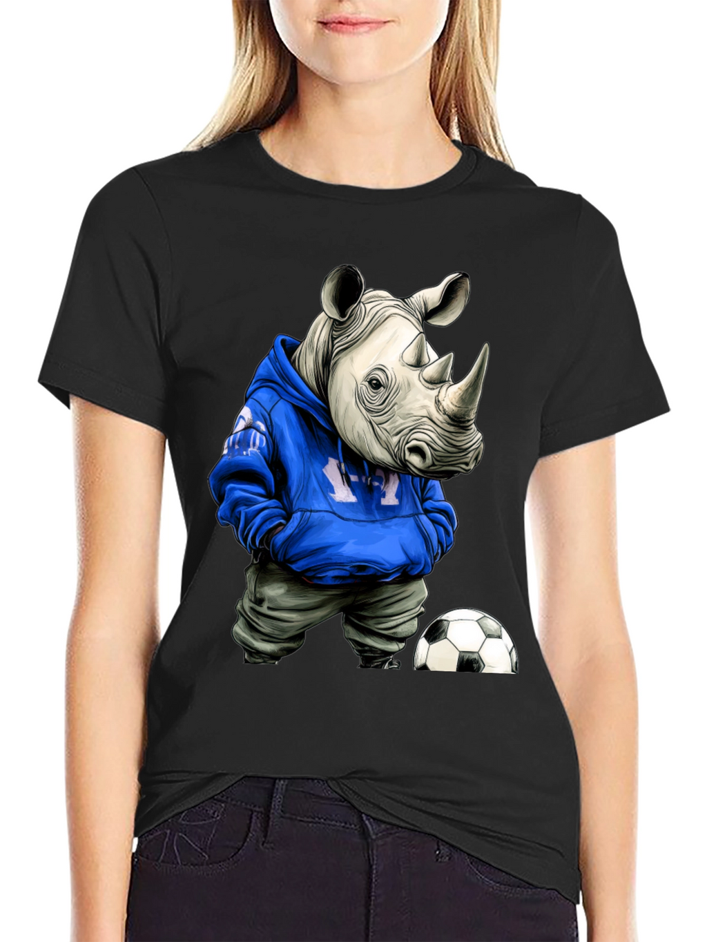 Rhino Hoodie T-Shirt - Streetwear Soccer Style
