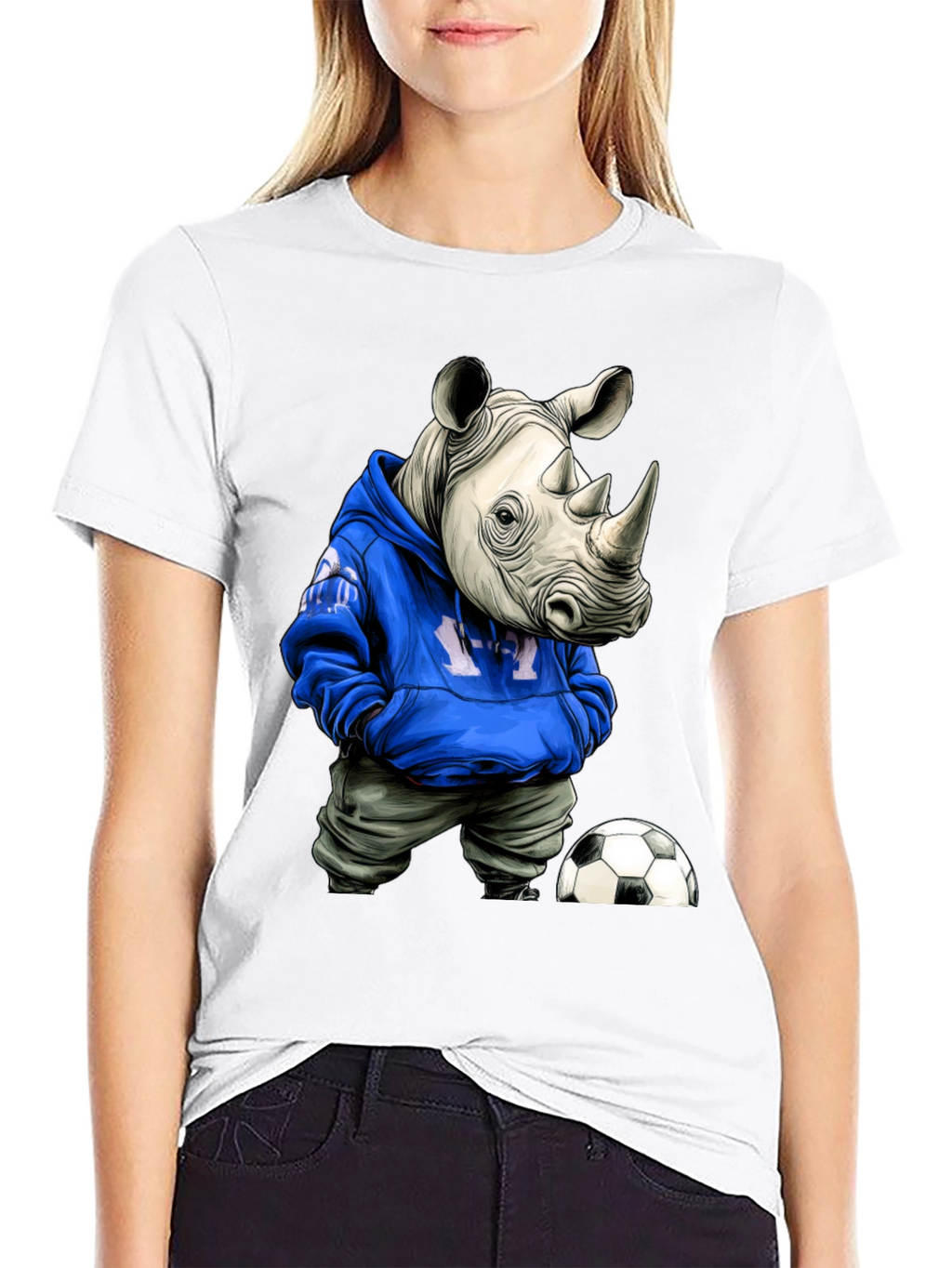 Rhino Hoodie T-Shirt - Streetwear Soccer Style