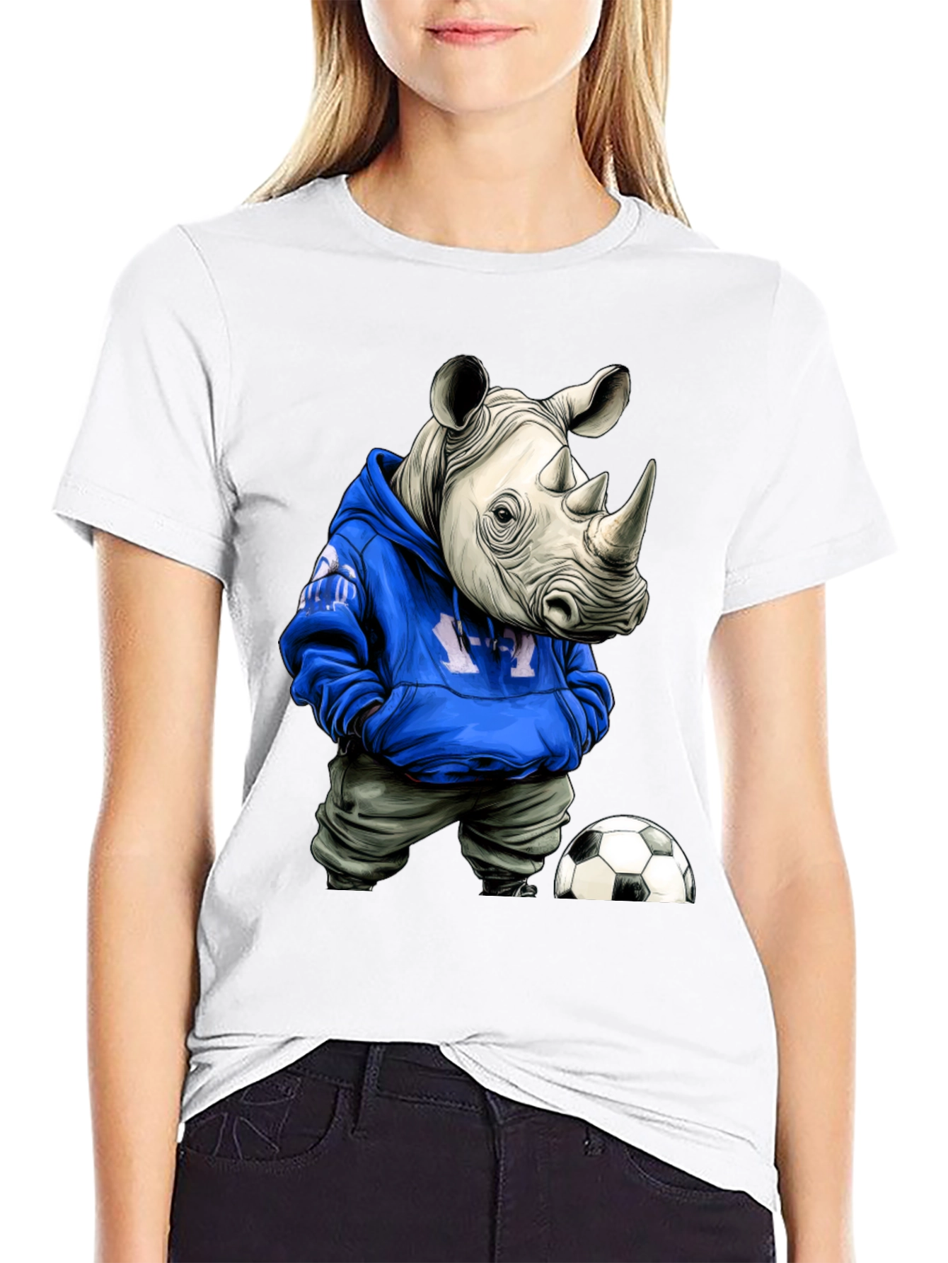 Rhino Hoodie T-Shirt - Streetwear Soccer Style