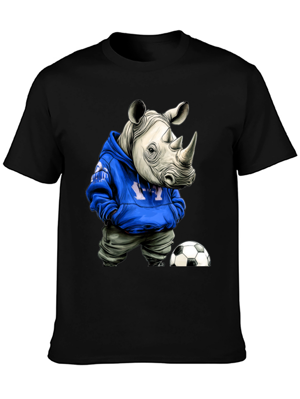 Rhino Hoodie T-Shirt - Streetwear Soccer Style