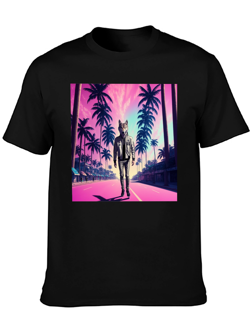 Wolf Head Retro Street T-Shirt
