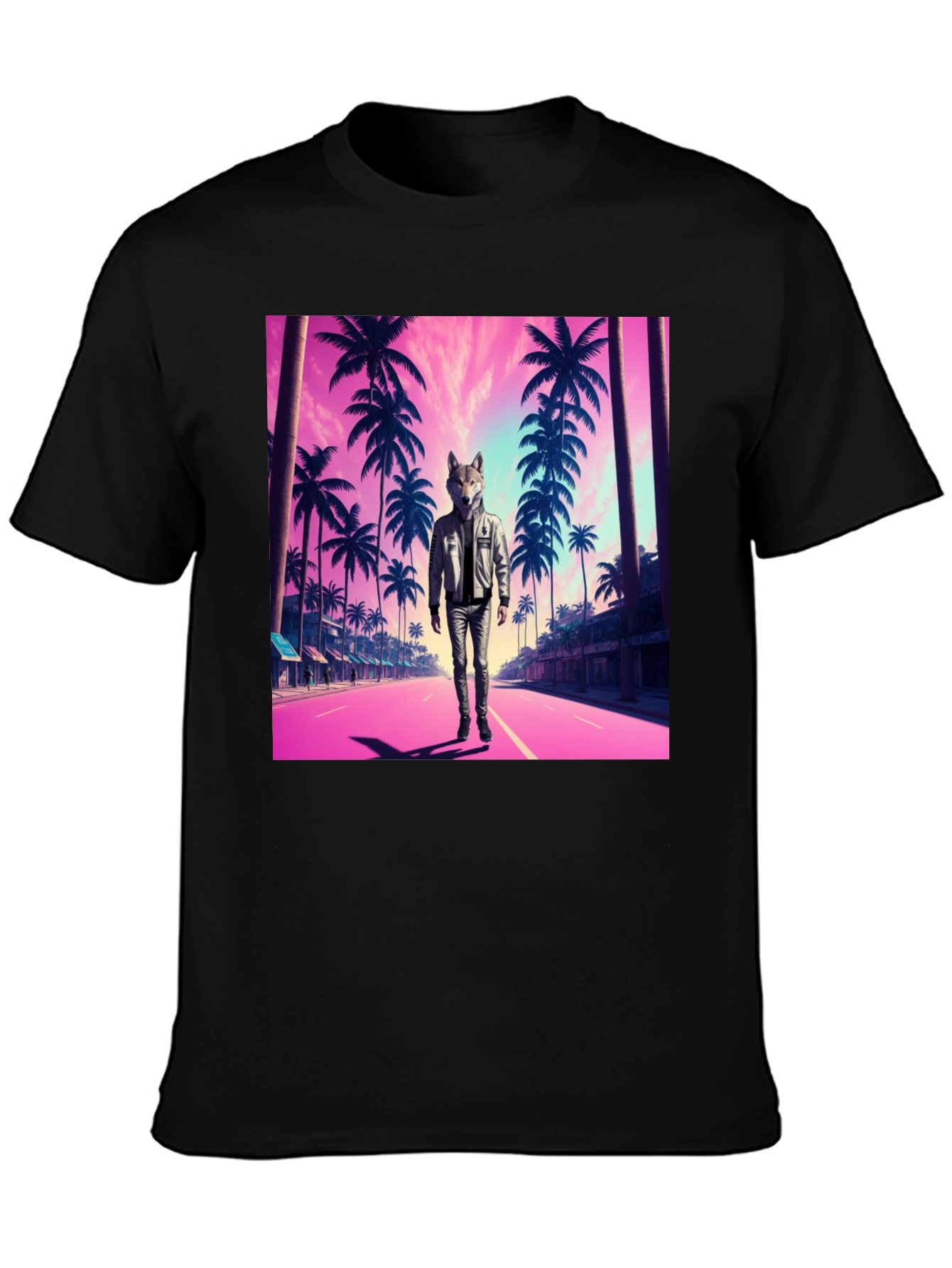 Wolf Head Retro Street T-Shirt