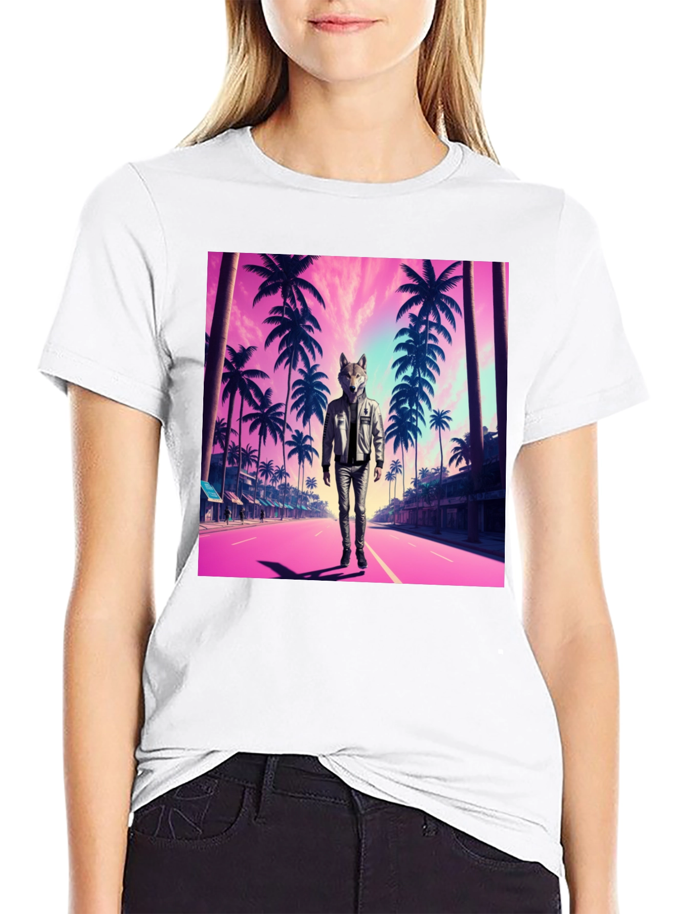 Wolf Head Retro Street T-Shirt