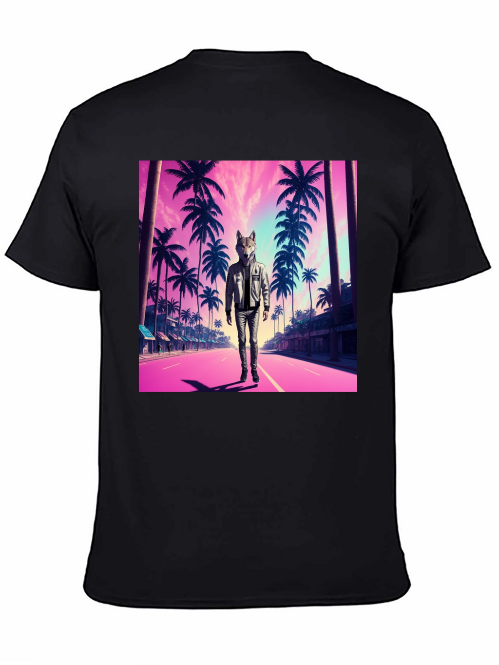 Wolf Head Retro Street T-Shirt