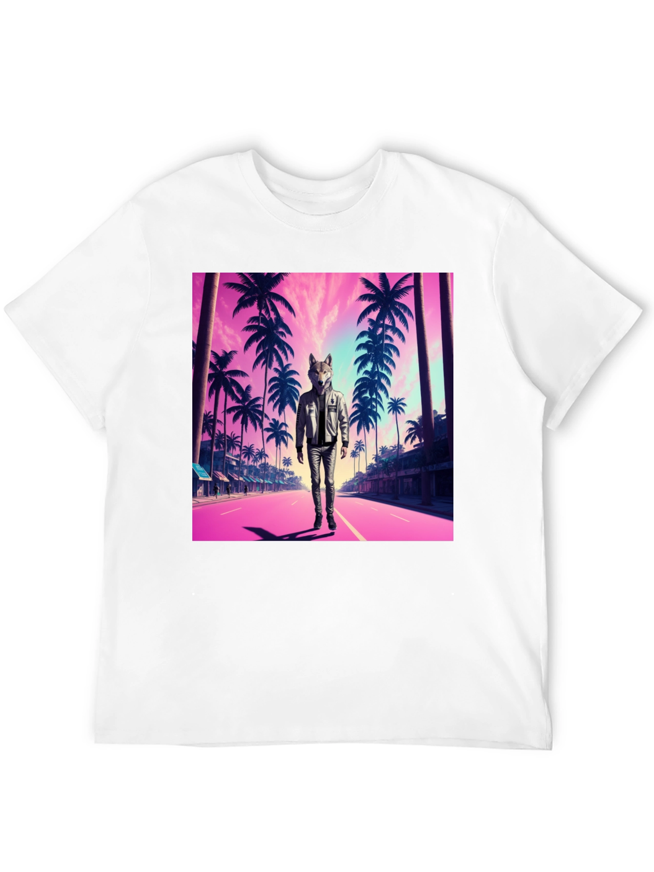 Wolf Head Retro Street T-Shirt