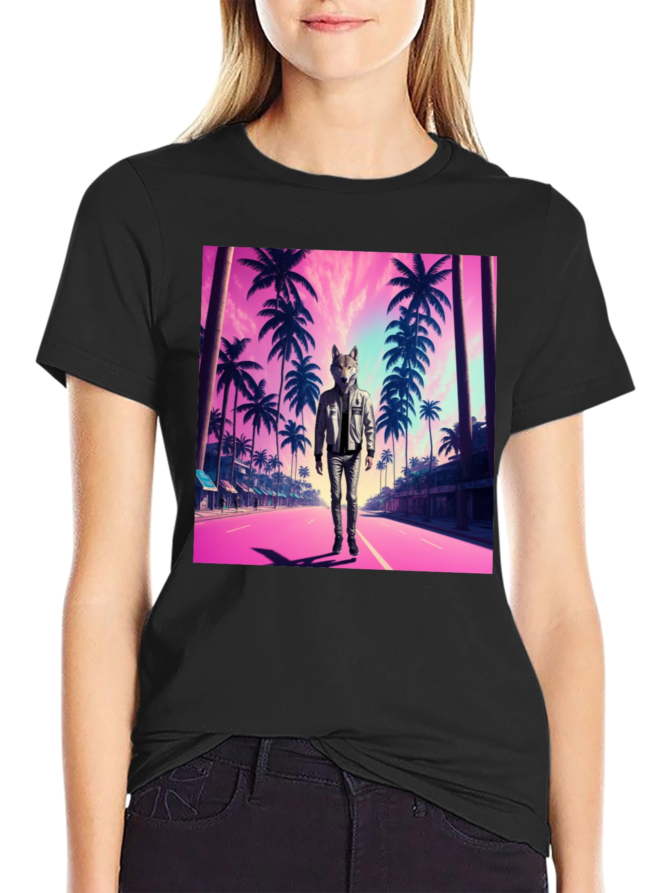 Wolf Head Retro Street T-Shirt