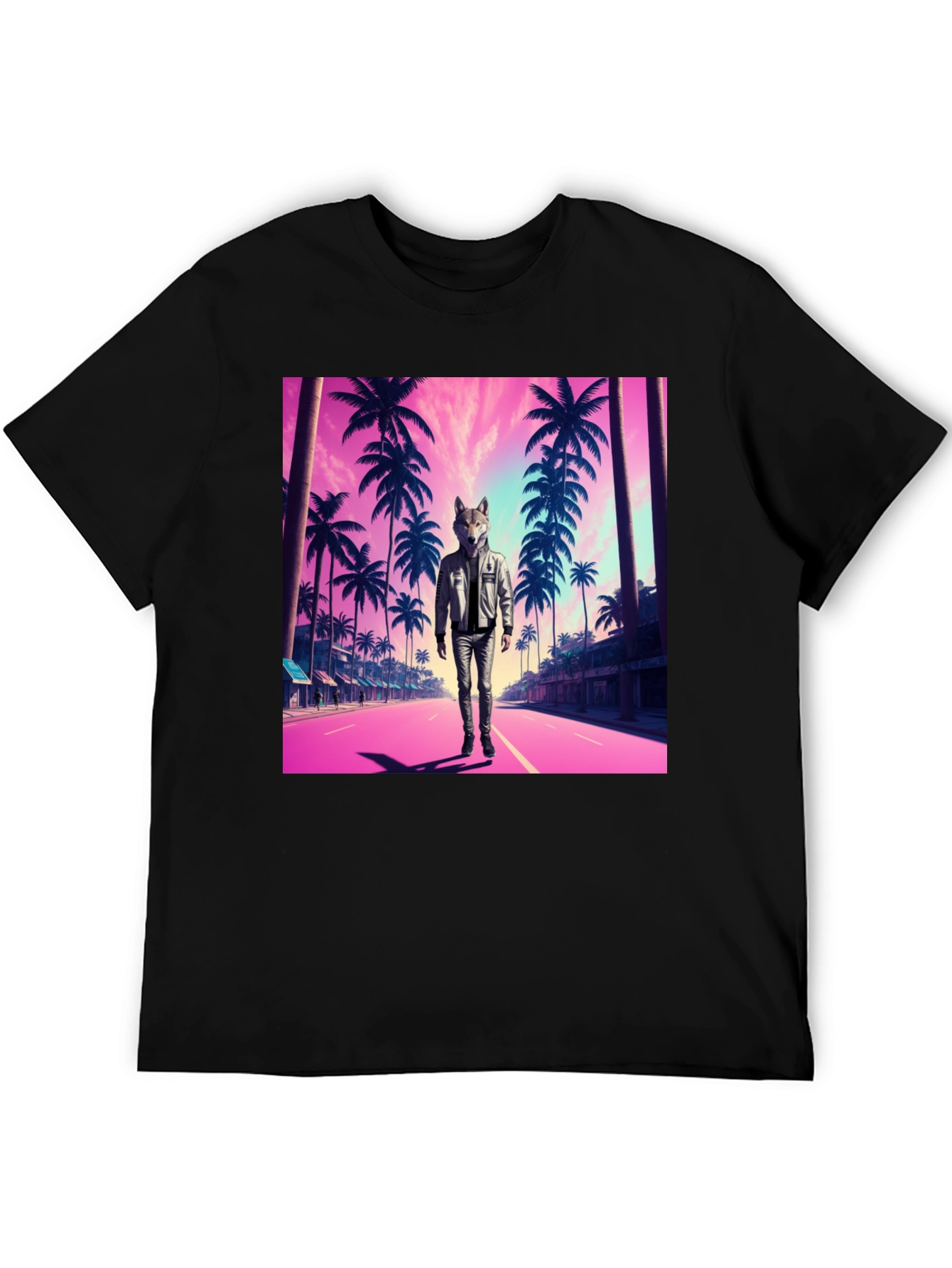 Wolf Head Retro Street T-Shirt