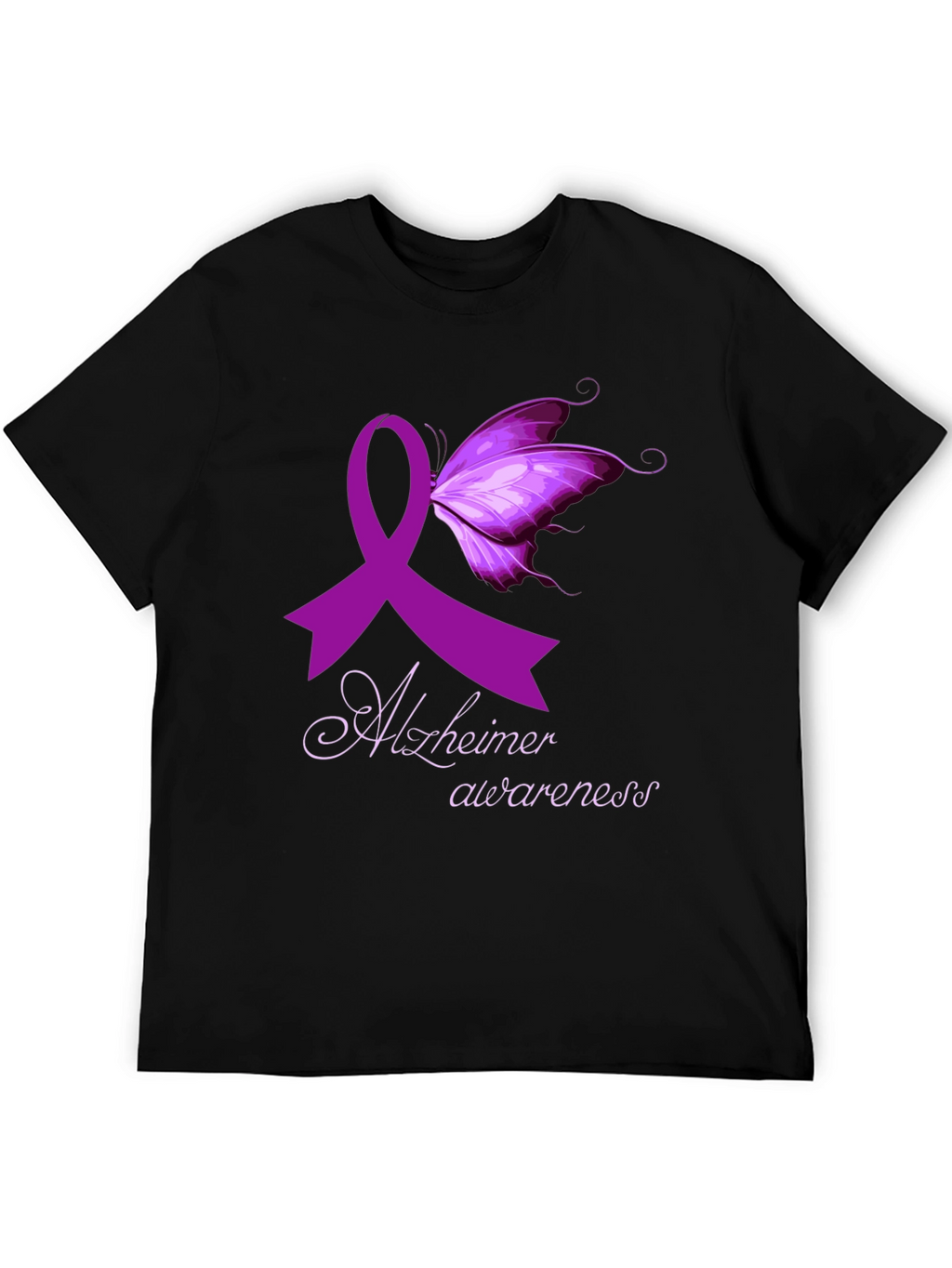 Alzheimers Awareness Butterfly Ribbon T-Shirt