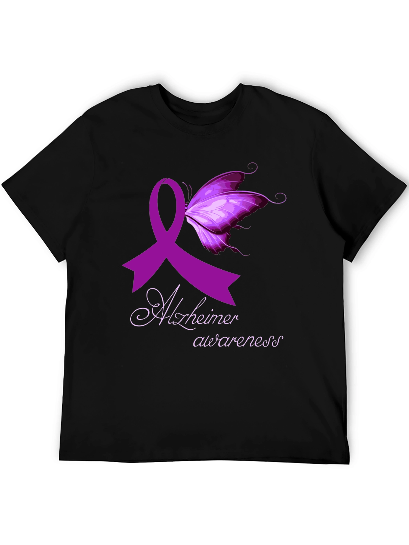 Alzheimers Awareness Butterfly Ribbon T-Shirt