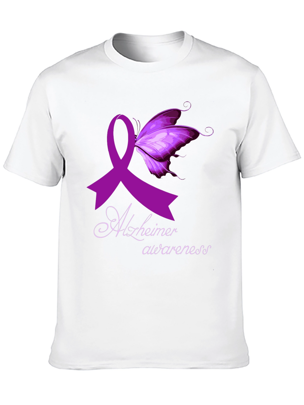 Alzheimers Awareness Butterfly Ribbon T-Shirt