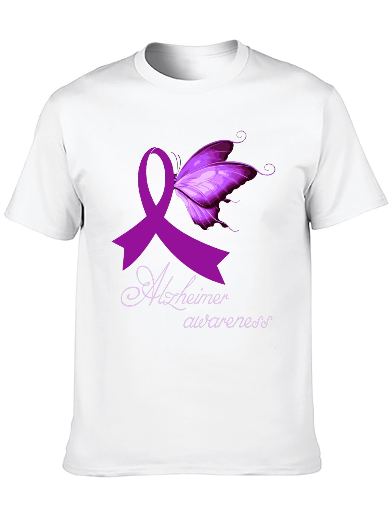 Alzheimers Awareness Butterfly Ribbon T-Shirt