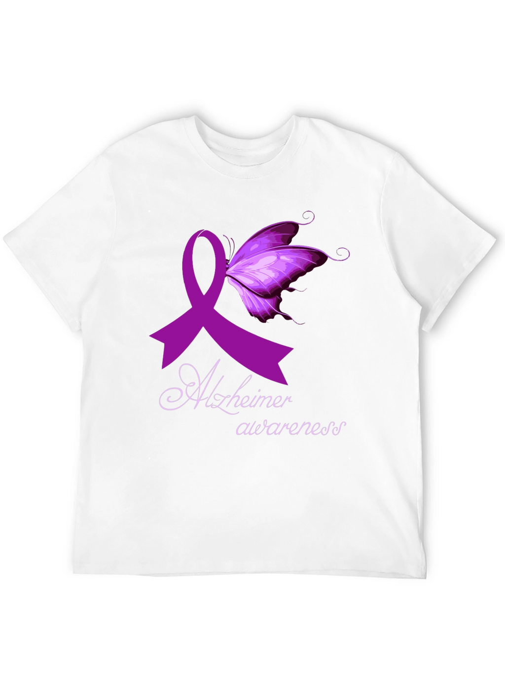 Alzheimers Awareness Butterfly Ribbon T-Shirt