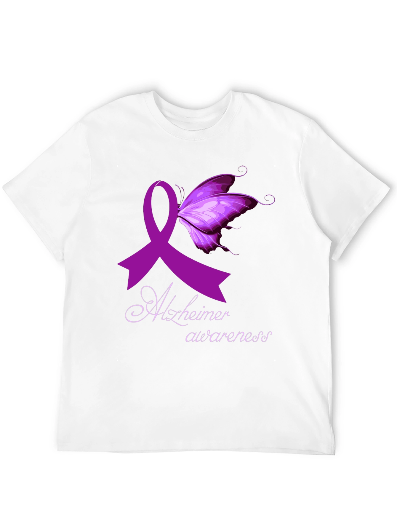 Alzheimers Awareness Butterfly Ribbon T-Shirt
