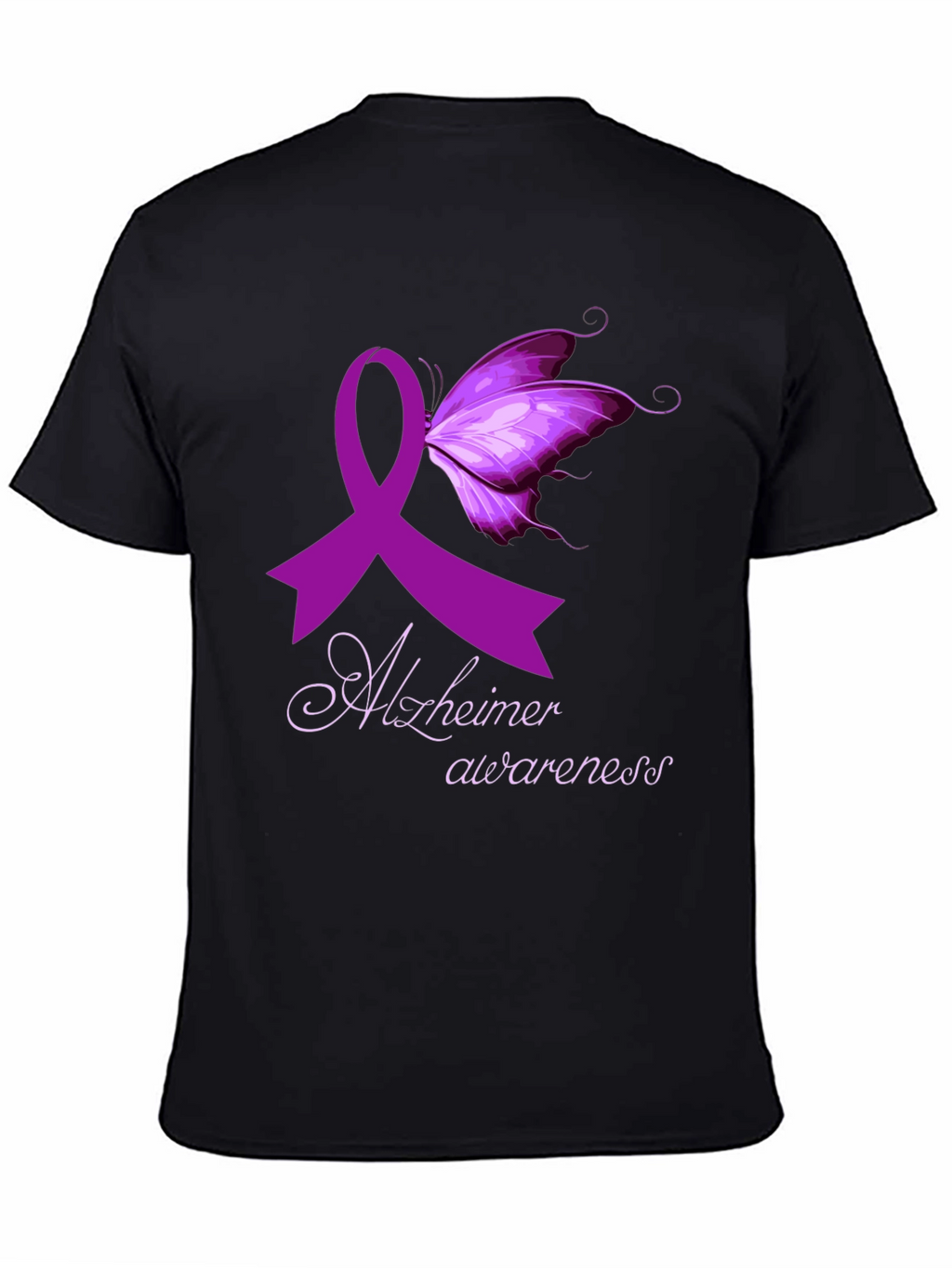 Alzheimers Awareness Butterfly Ribbon T-Shirt