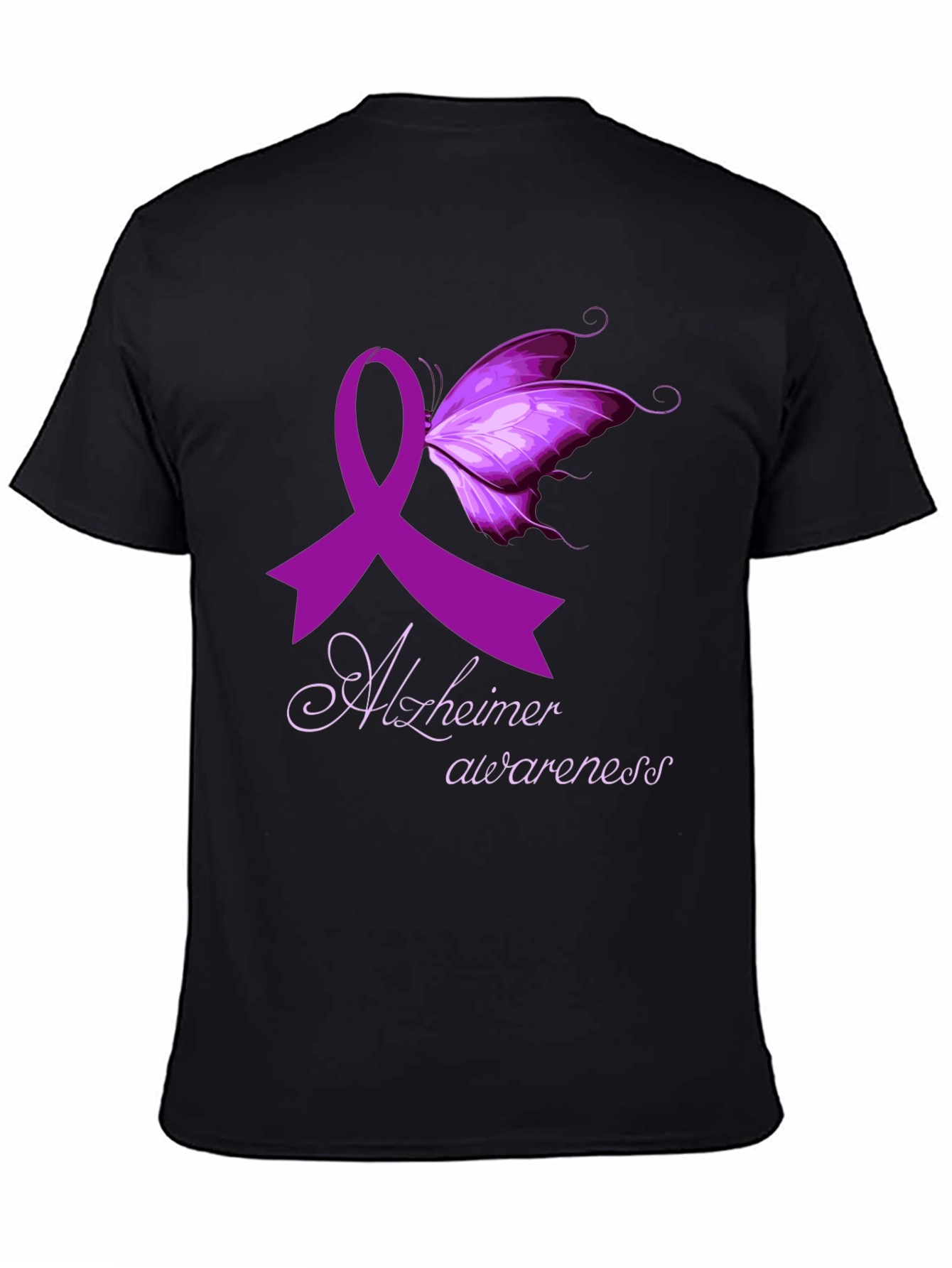 Alzheimers Awareness Butterfly Ribbon T-Shirt