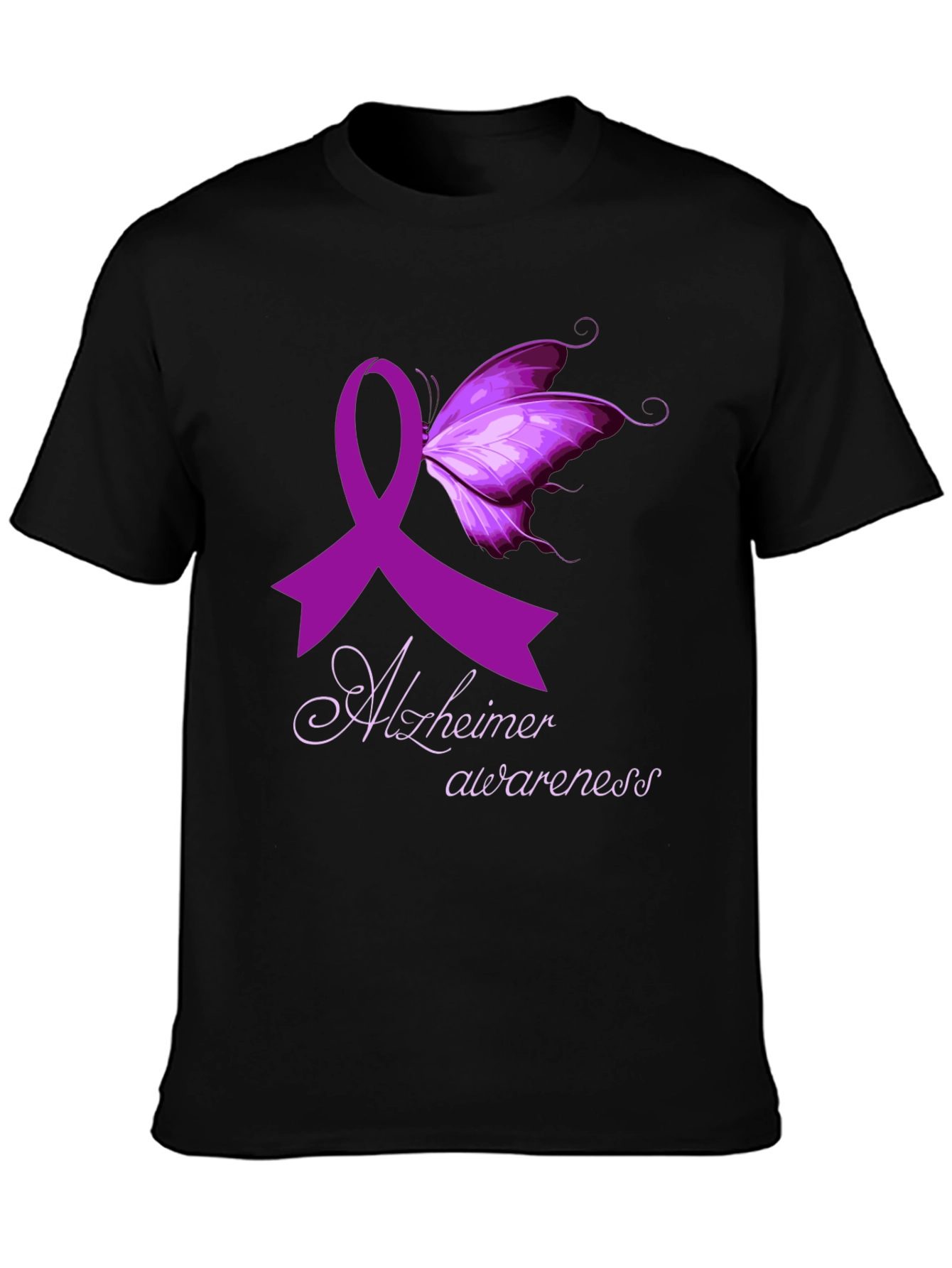 Alzheimers Awareness Butterfly Ribbon T-Shirt