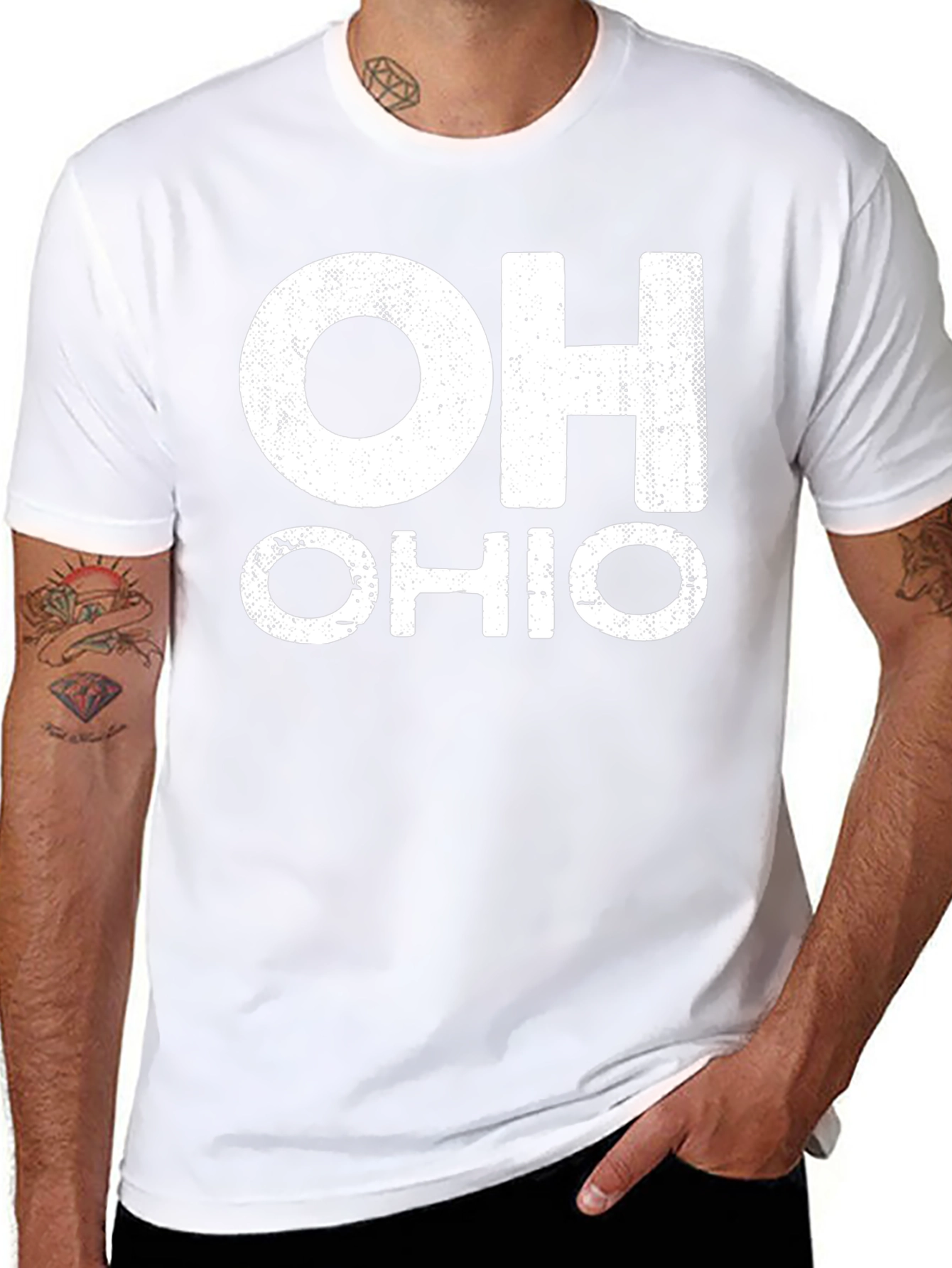 OH Ohio Graphic Tee - Black Cotton T-Shirt