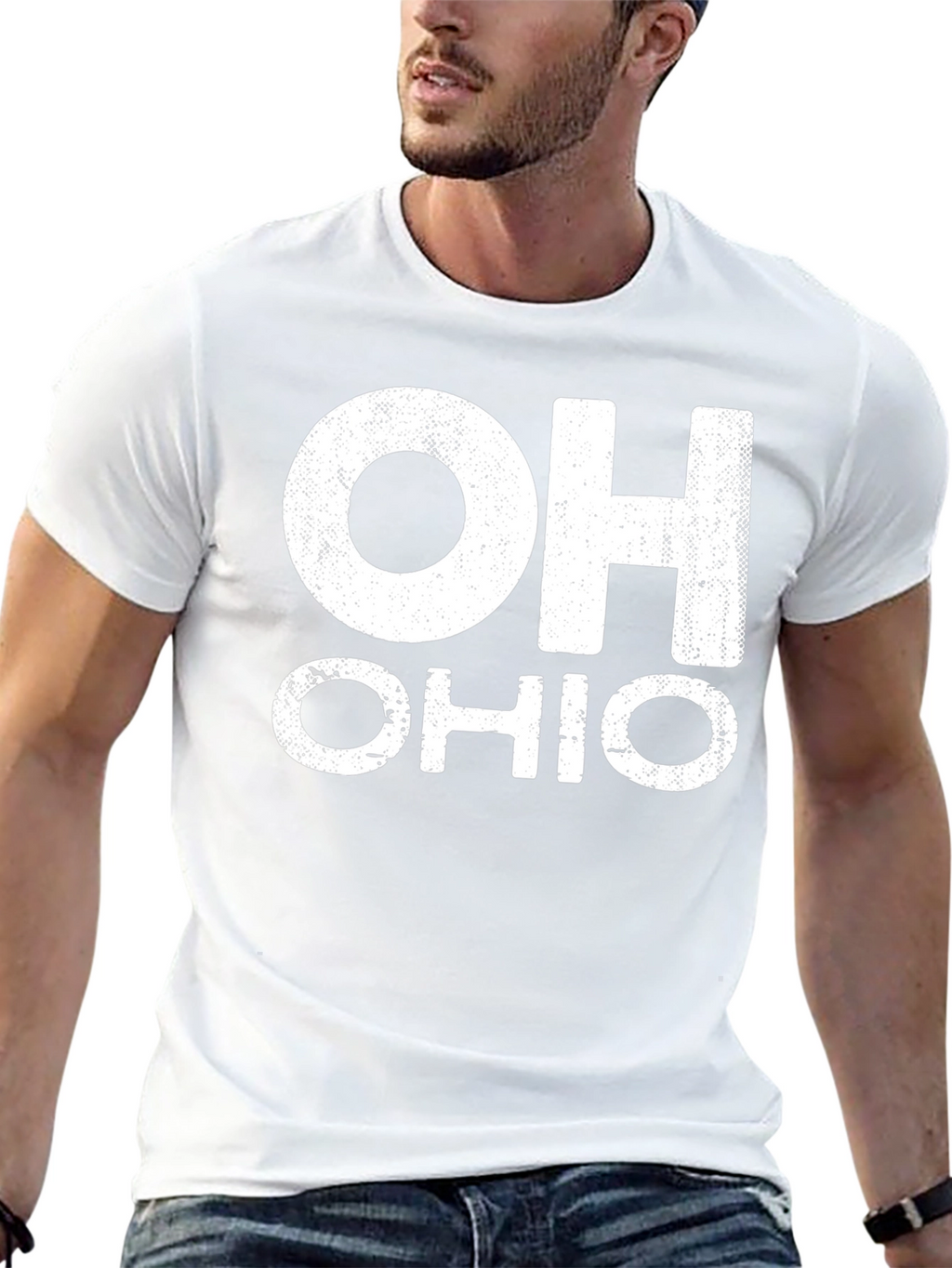 OH Ohio Graphic Tee - Black Cotton T-Shirt