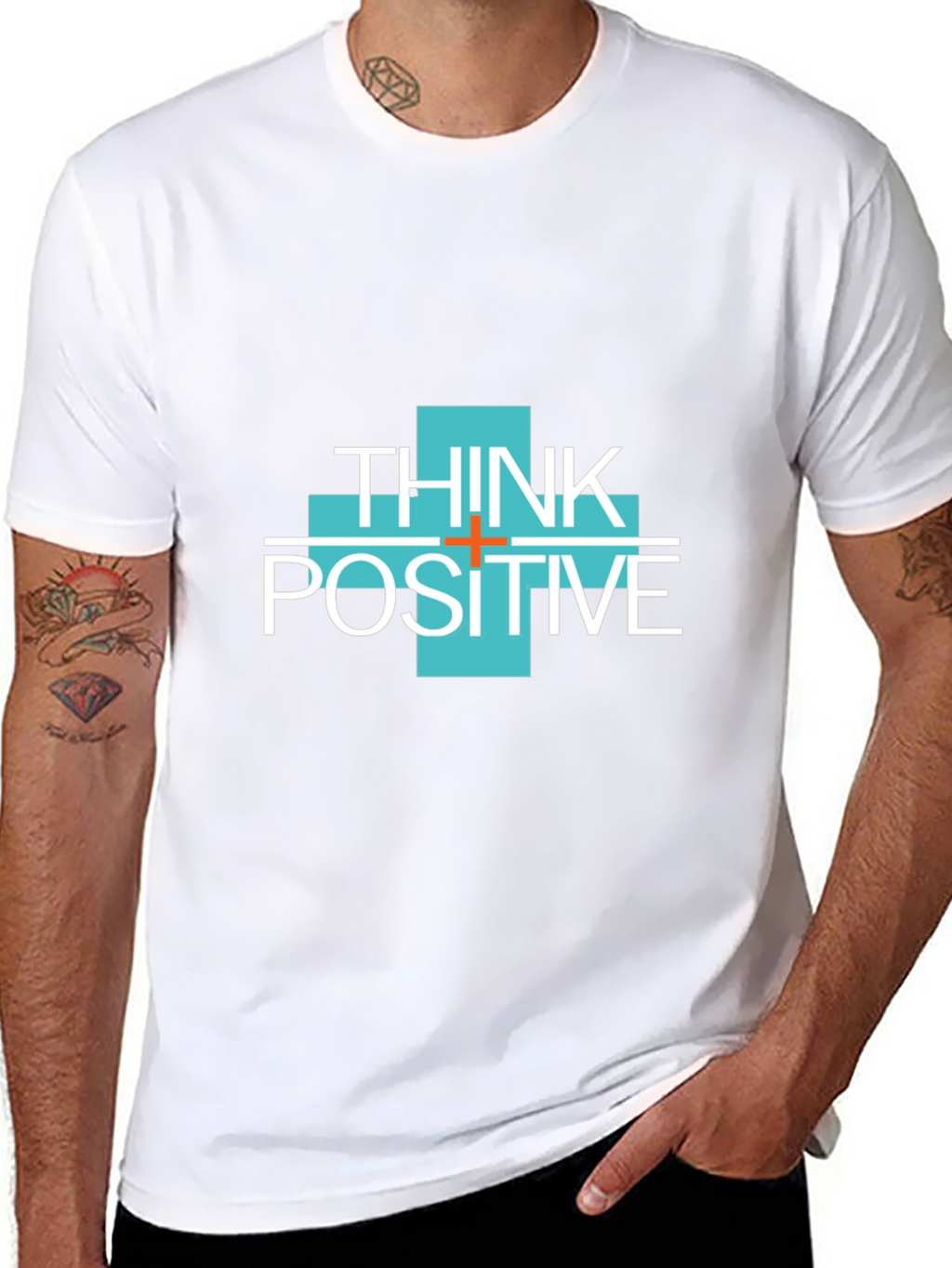 Think Positive Graphic Tee - Mens Black T-Shirt