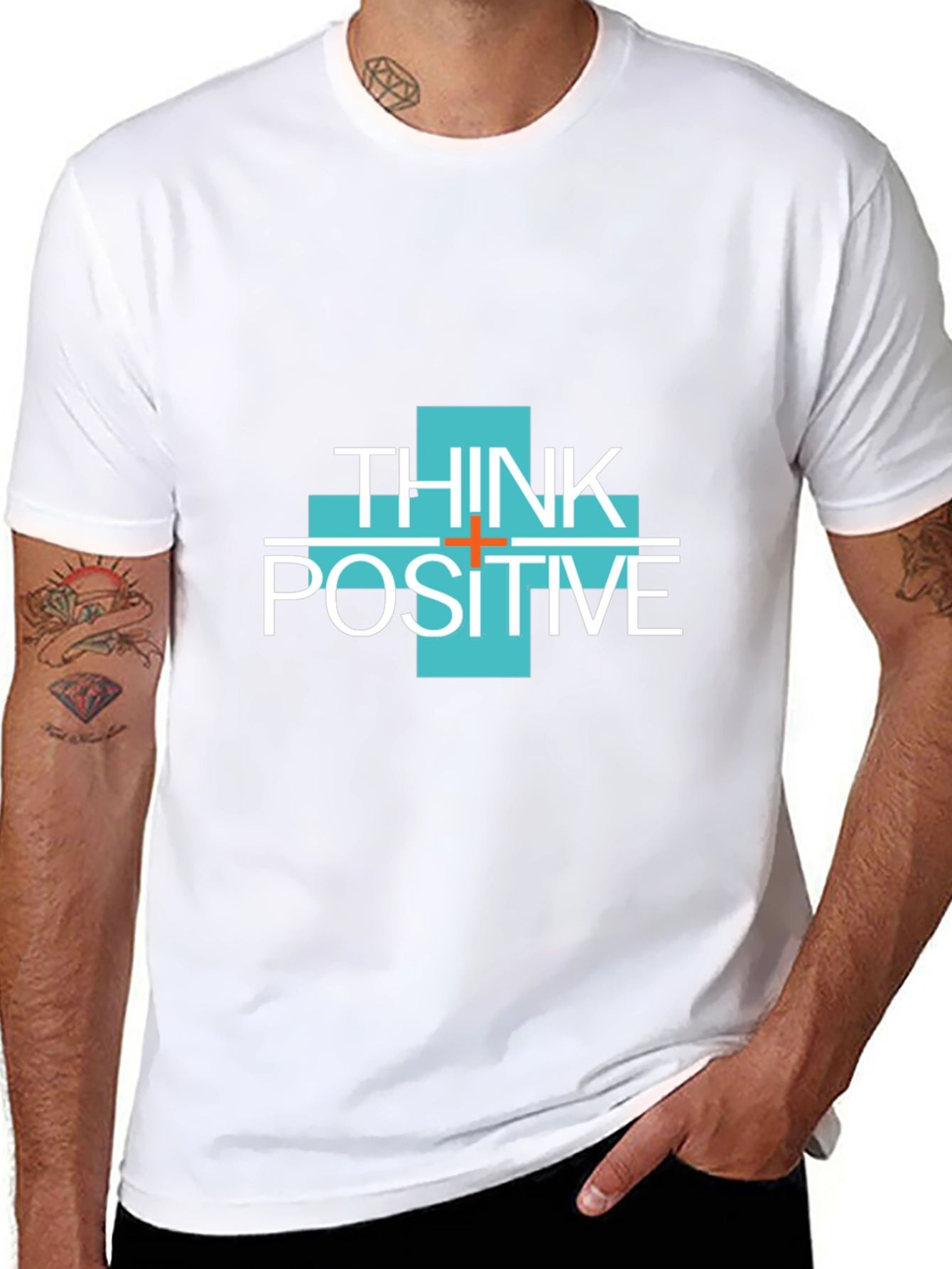 Think Positive Graphic Tee - Mens Black T-Shirt