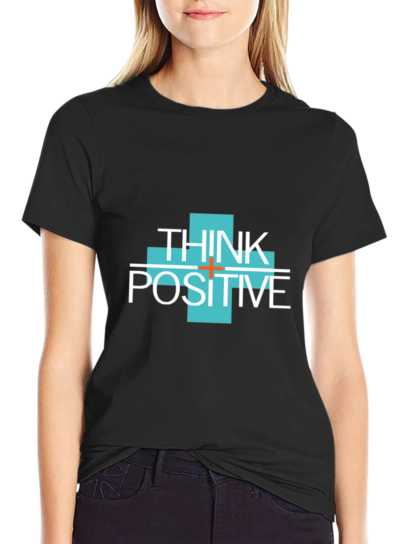 Think Positive Graphic Tee - Mens Black T-Shirt