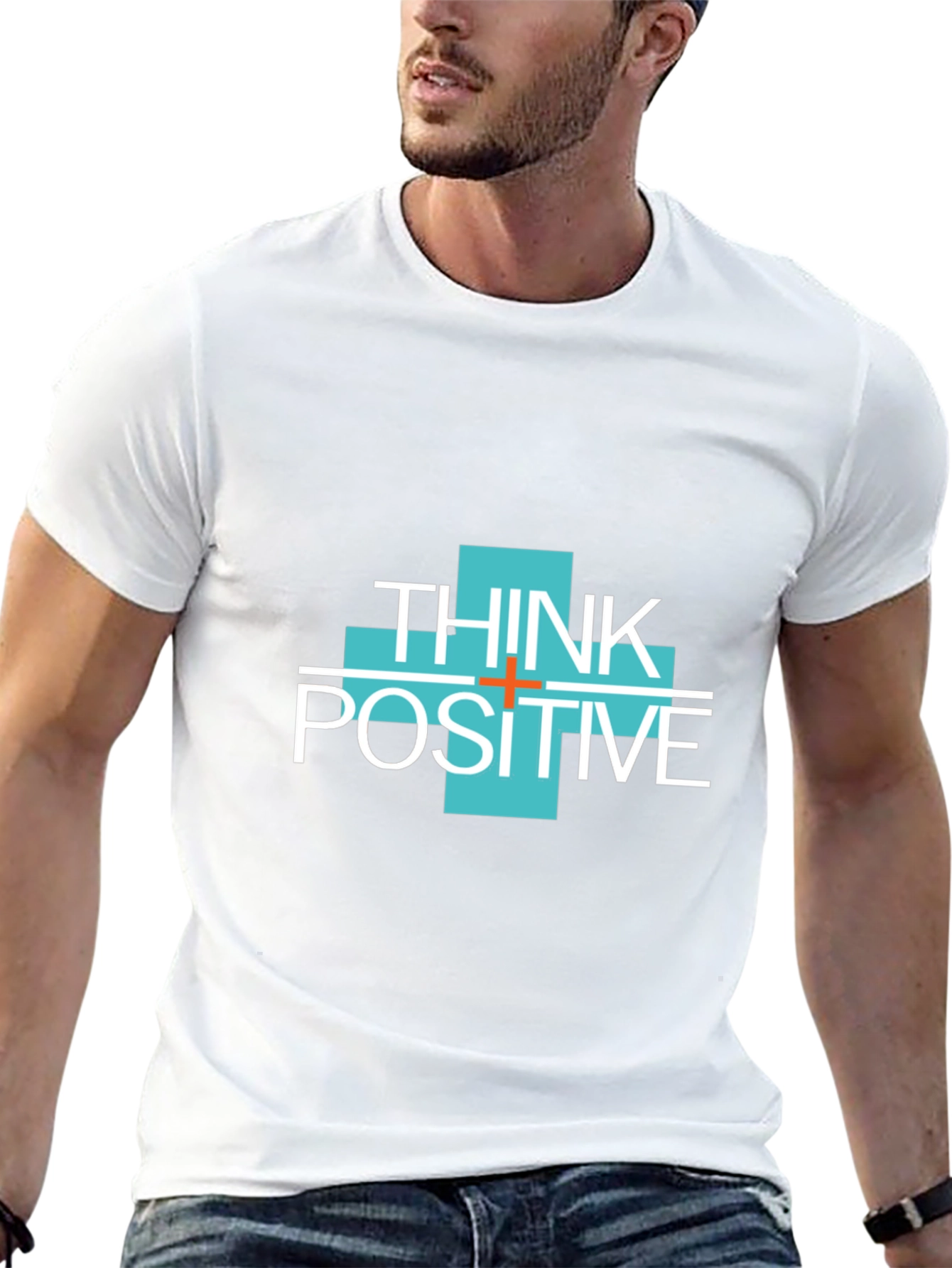 Think Positive Graphic Tee - Mens Black T-Shirt