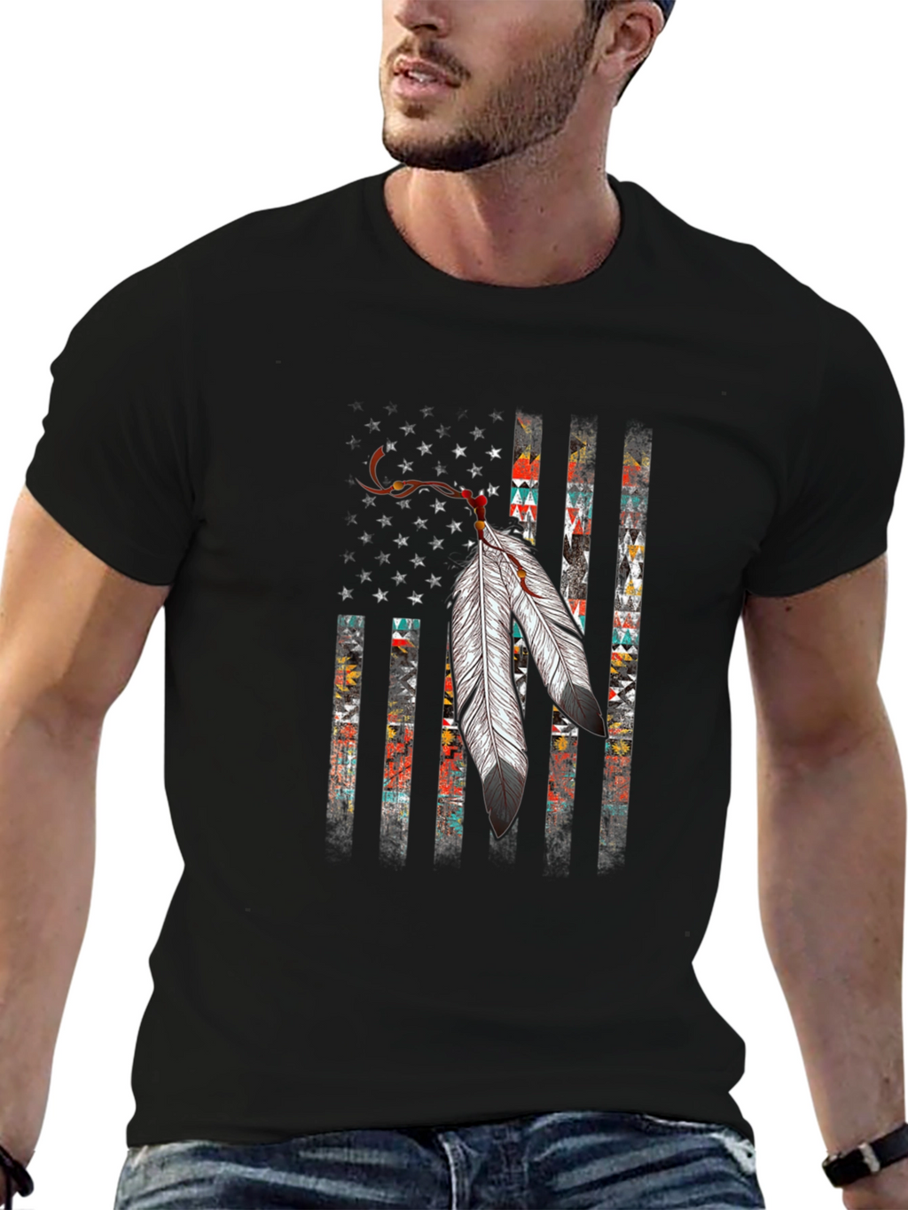 Native American Flag Graphic T-Shirt