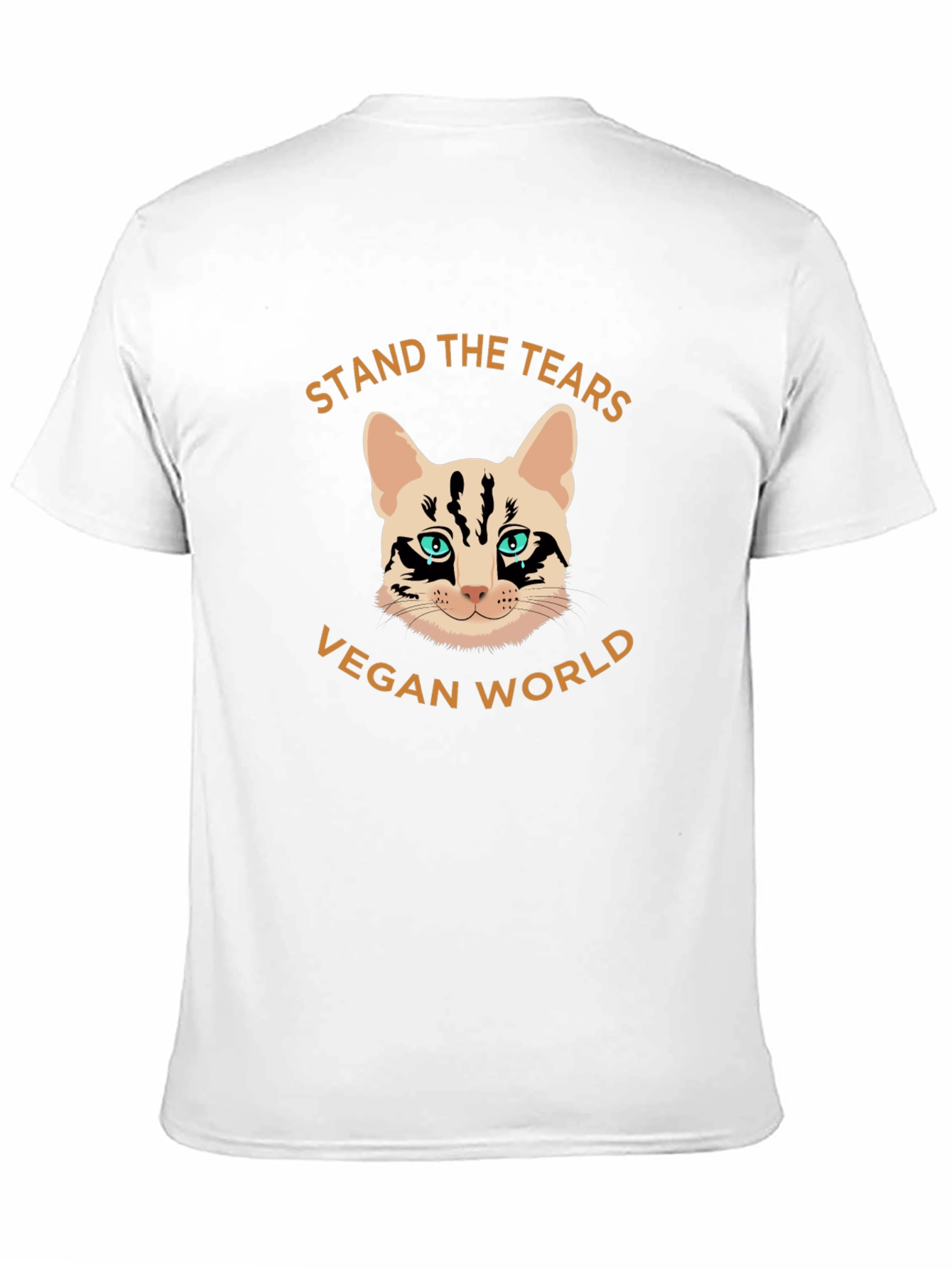 Vegan World Cat Graphic T-Shirt
