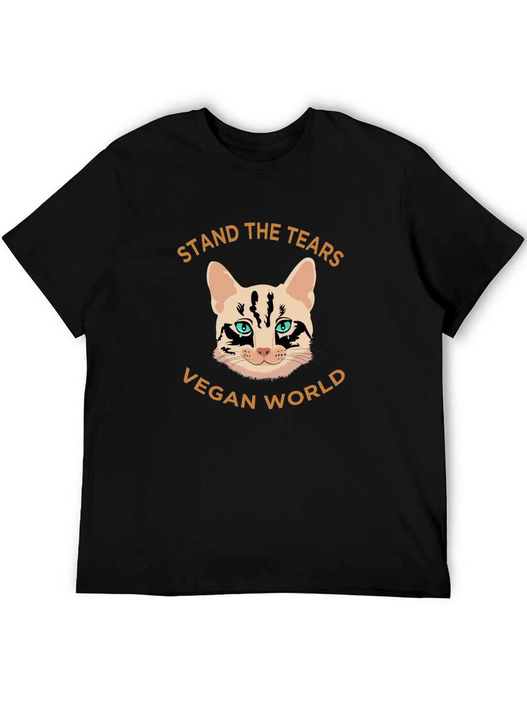 Vegan World Cat Graphic T-Shirt