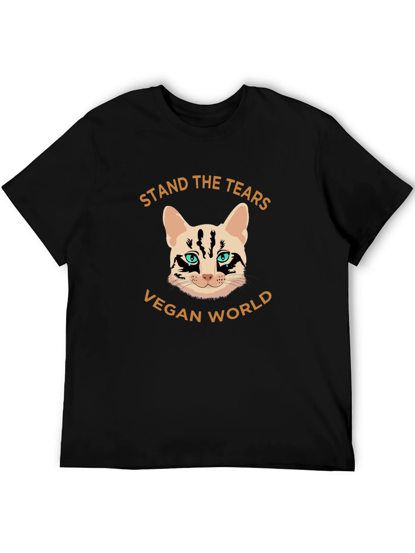 Vegan World Cat Graphic T-Shirt