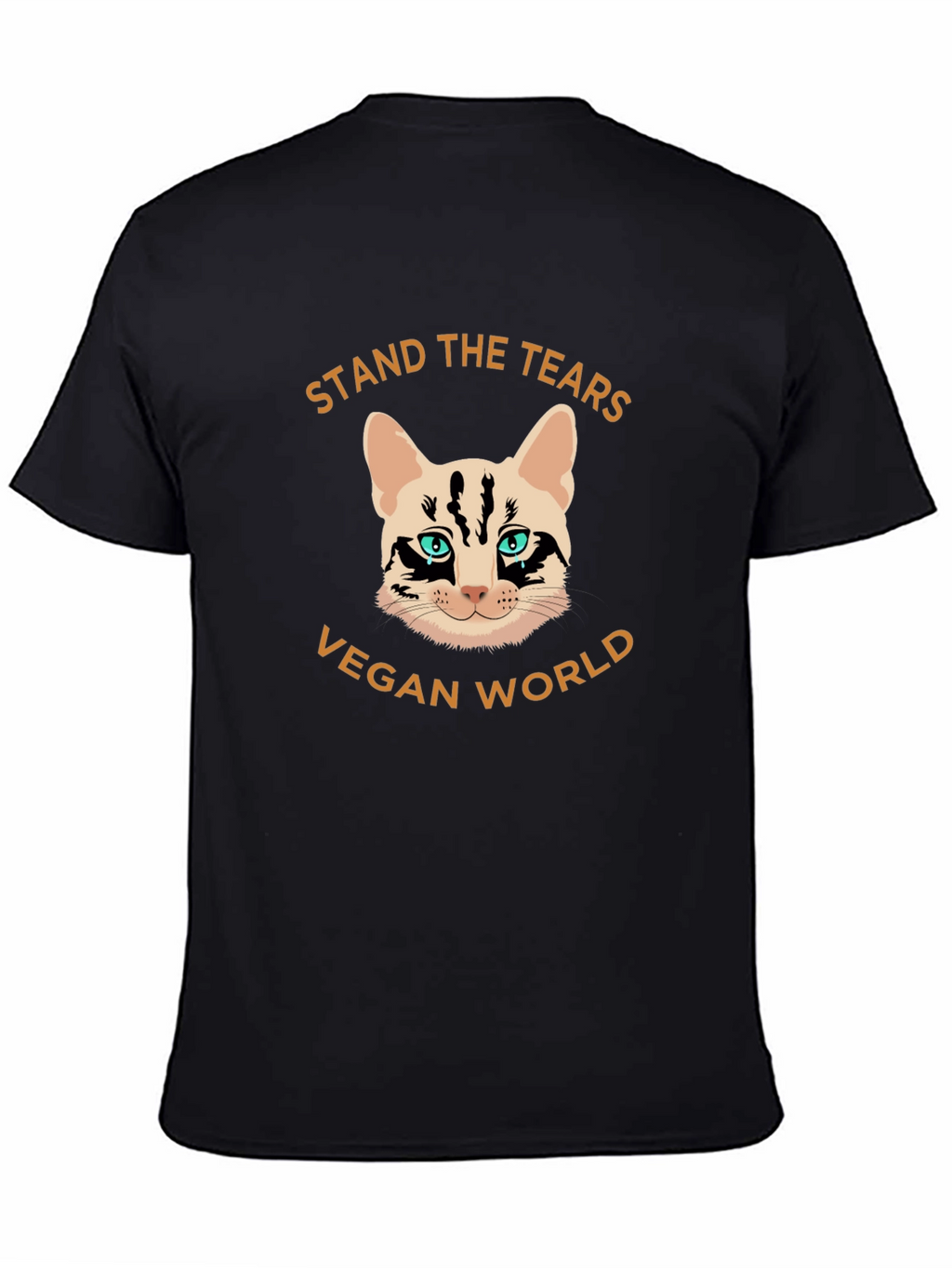 Vegan World Cat Graphic T-Shirt
