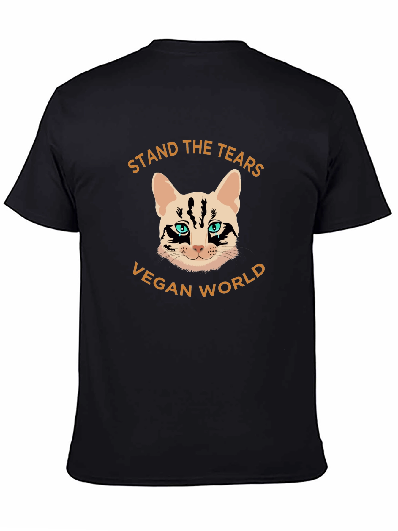 Vegan World Cat Graphic T-Shirt