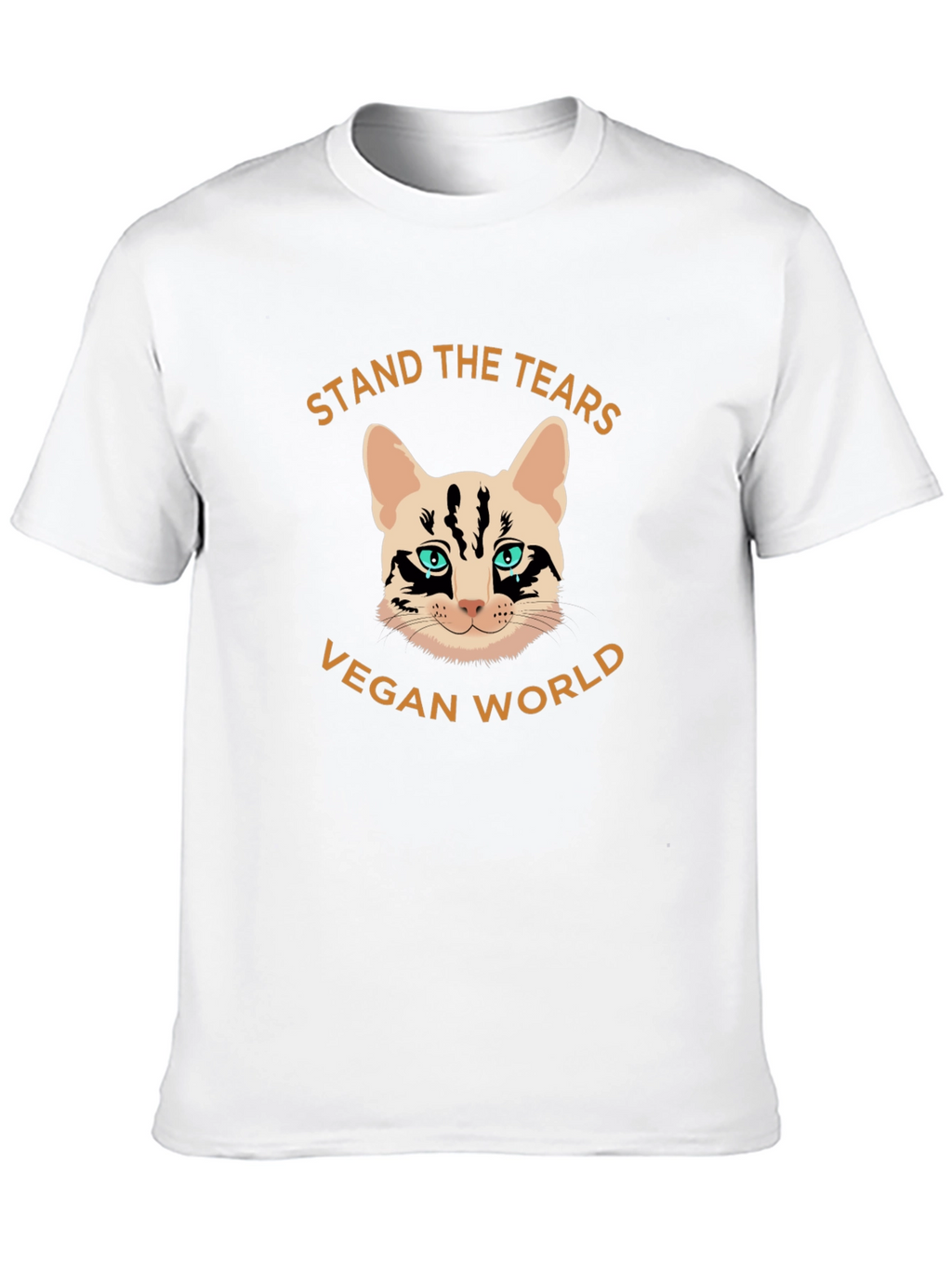 Vegan World Cat Graphic T-Shirt
