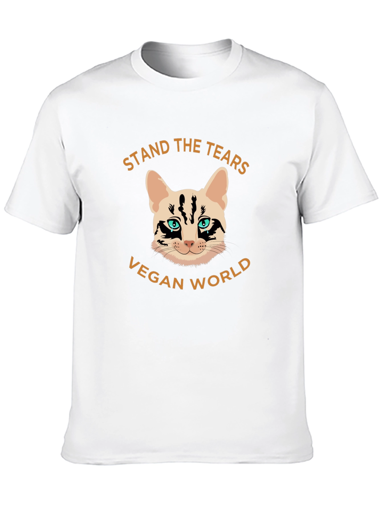 Vegan World Cat Graphic T-Shirt