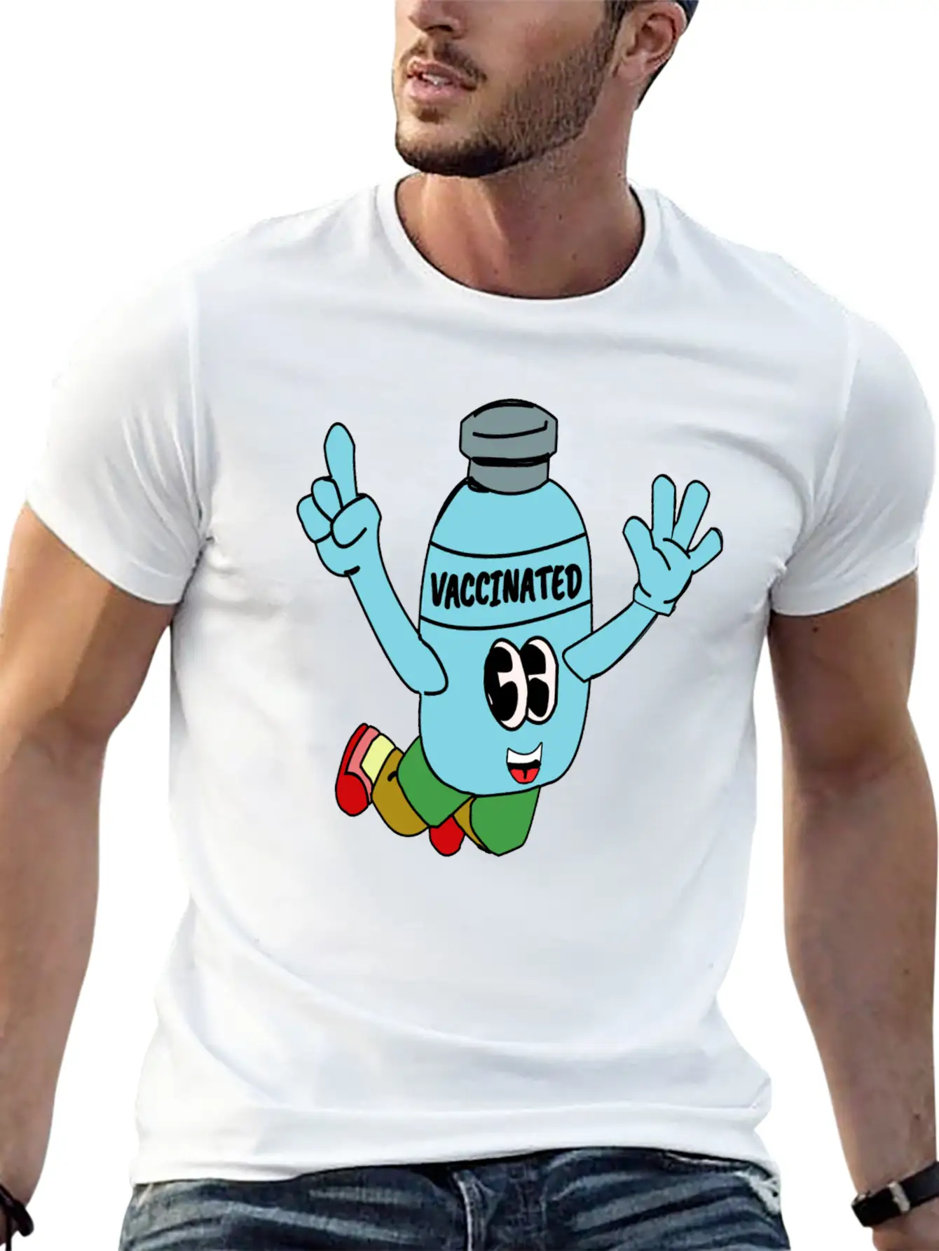 Vaccinated Breathable Soft Cotton T-Shirt – Timeless Casual Look