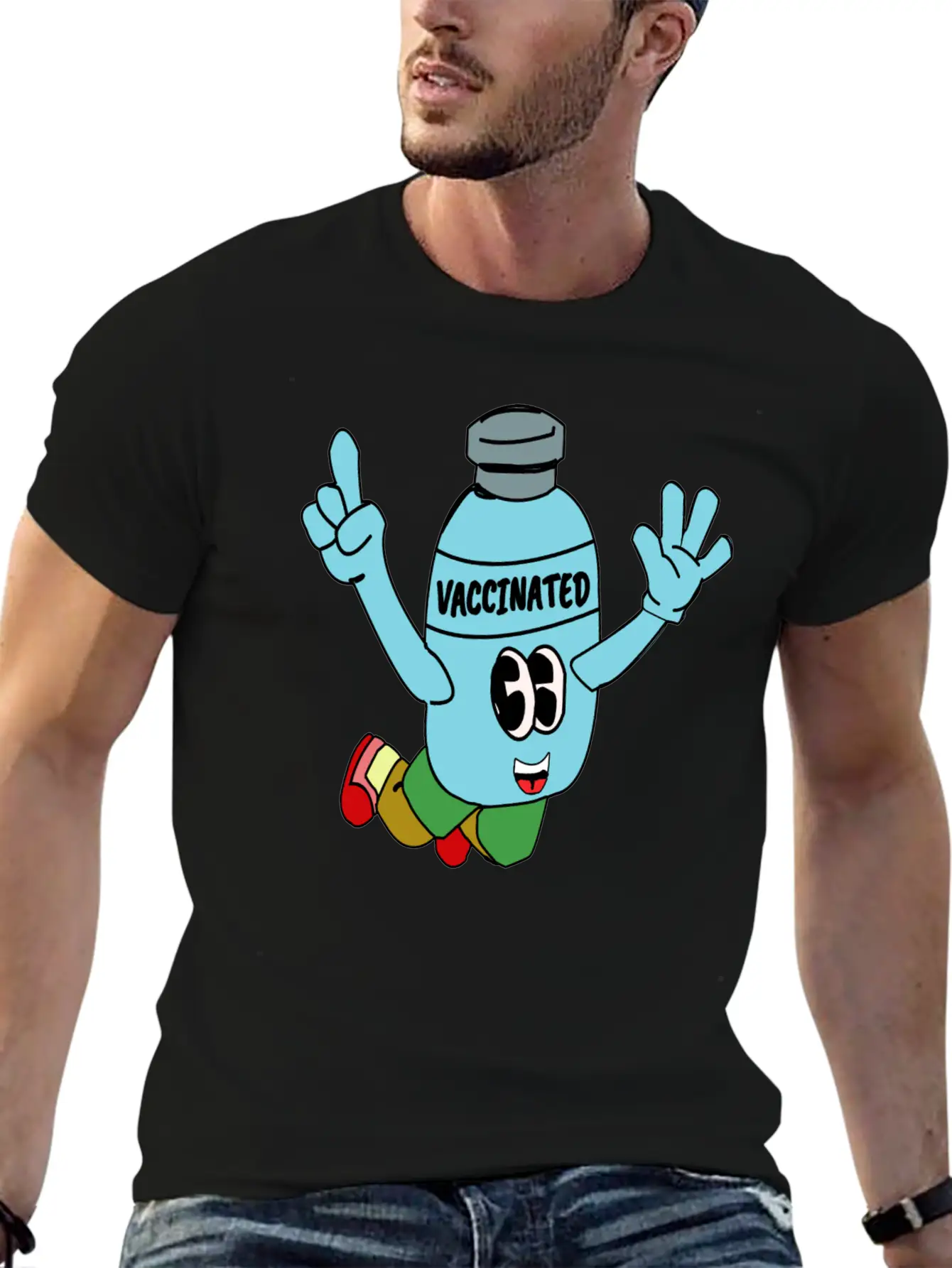 Vaccinated Breathable Soft Cotton T-Shirt – Timeless Casual Look