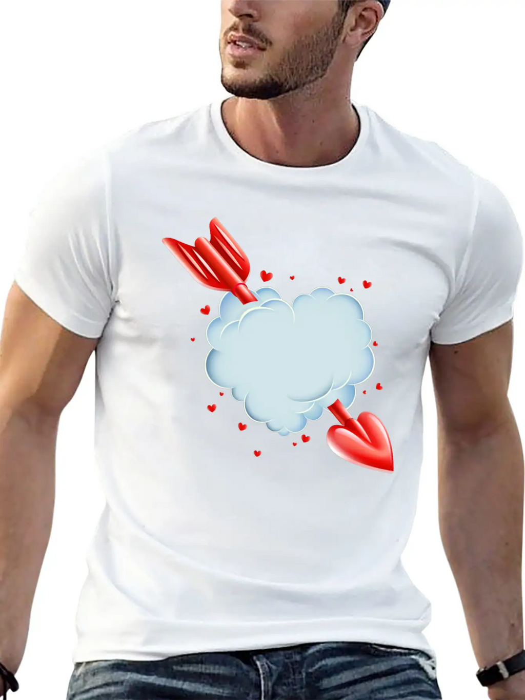 Valentine S Day Cloud Heart Love Tshirt Breathable Graphic T-Shirt – Perfect For Casual Days