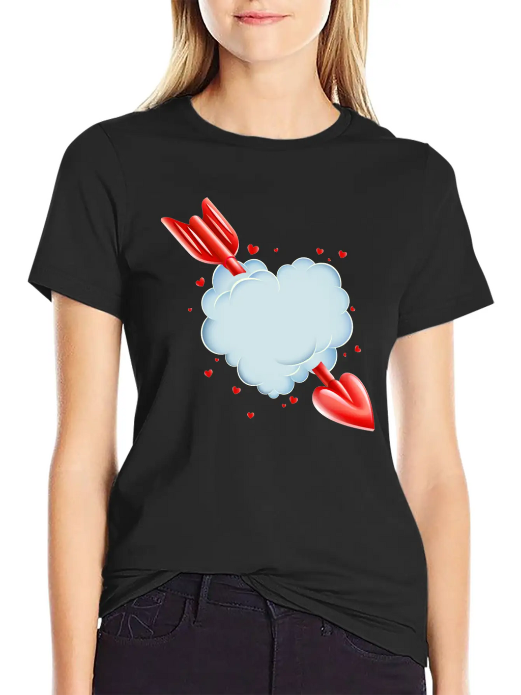 Valentine S Day Cloud Heart Love Tshirt Breathable Graphic T-Shirt – Perfect For Casual Days