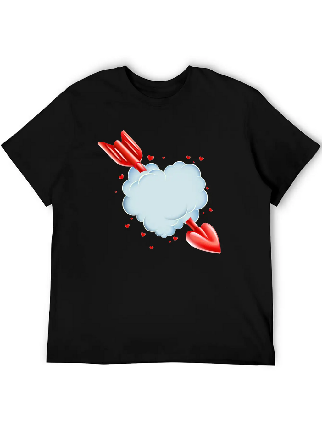 Valentine S Day Cloud Heart Love Tshirt Breathable Graphic T-Shirt – Perfect For Casual Days