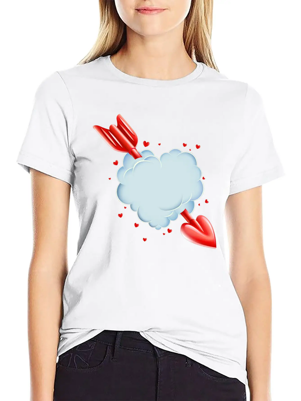 Valentine S Day Cloud Heart Love Tshirt Breathable Graphic T-Shirt – Perfect For Casual Days
