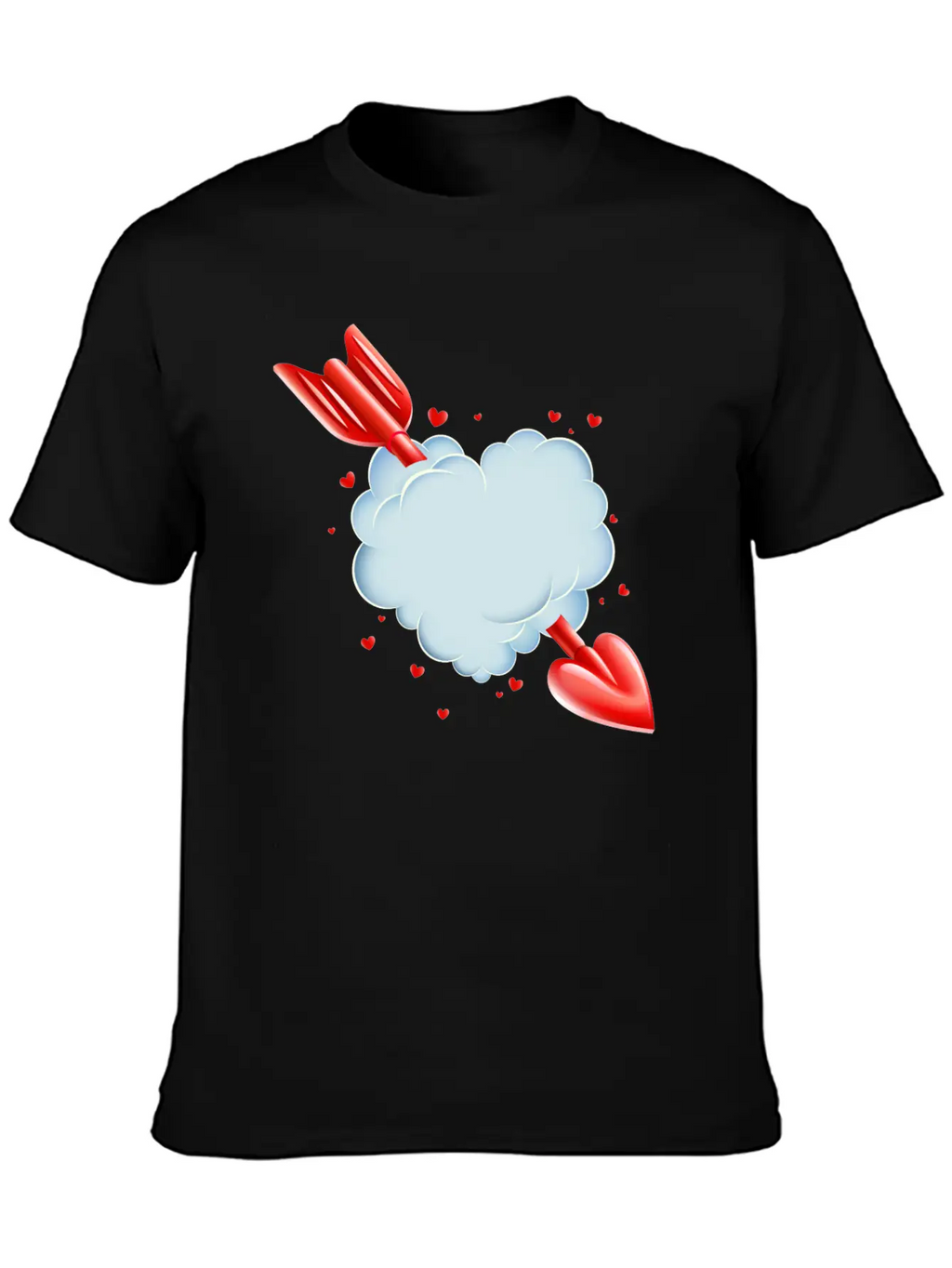 Valentine S Day Cloud Heart Love Tshirt Breathable Graphic T-Shirt – Perfect For Casual Days