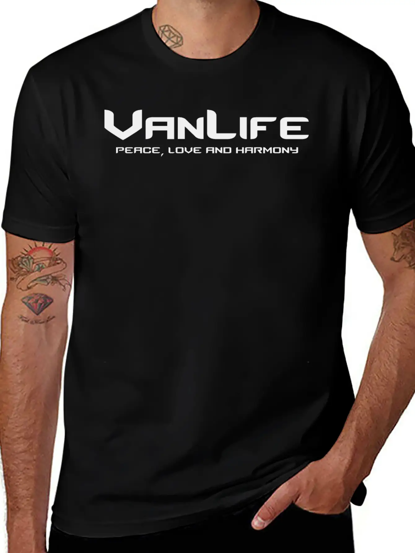 Van Life Peace Love And Harmony Breathable Graphic T-Shirt – Perfect For Casual Days
