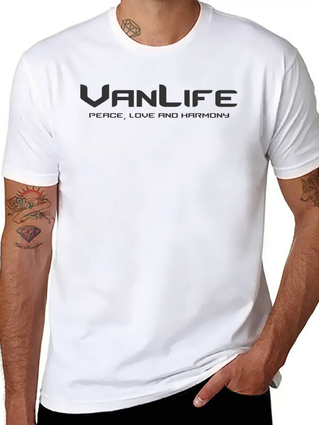 Van Life Peace Love And Harmony Breathable Graphic T-Shirt – Perfect For Casual Days