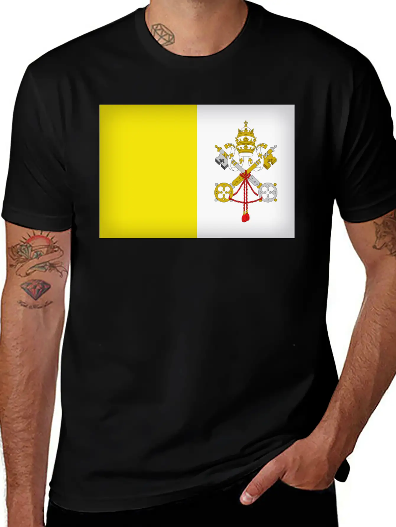 Vatican City Flag Unisex Casual T-Shirt – Clean Design For Daily Comfort