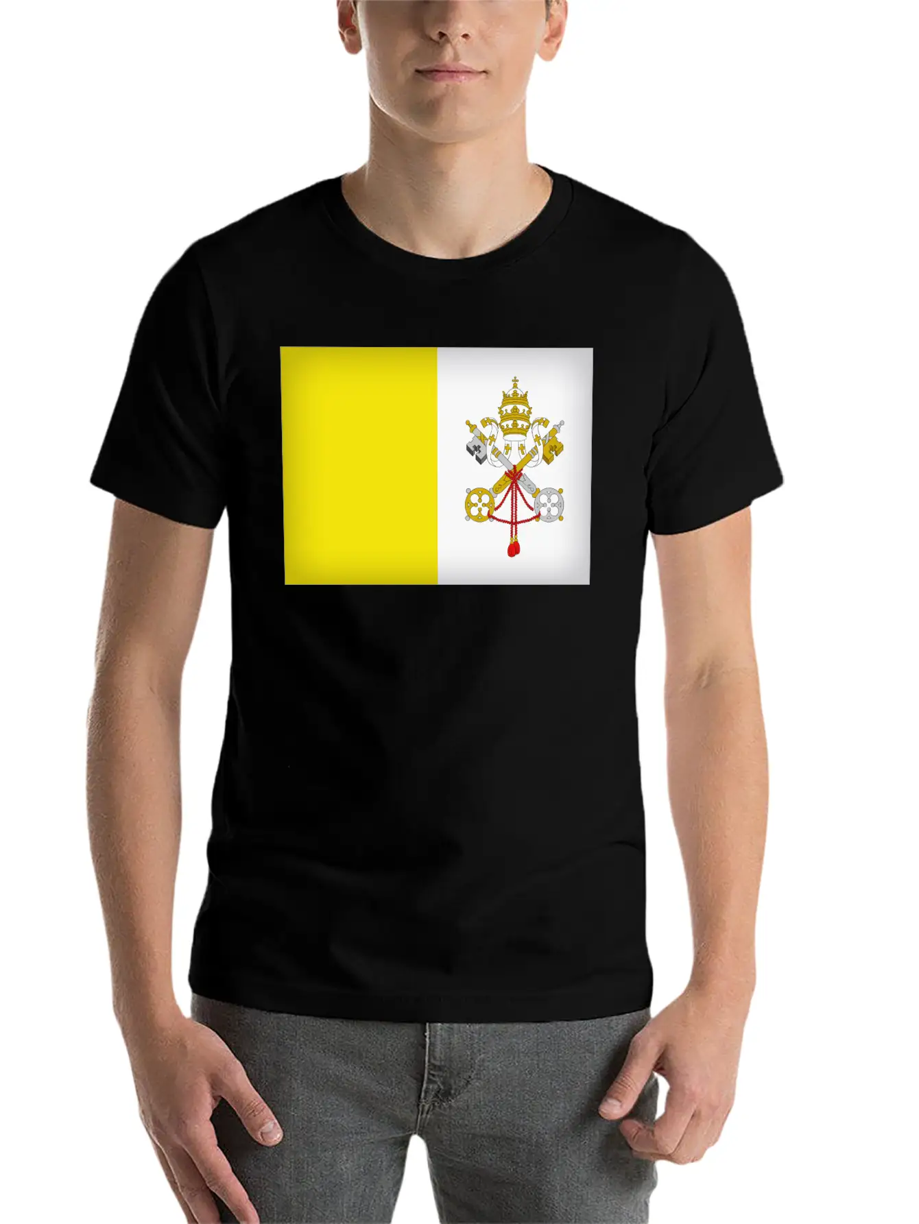 Vatican City Flag Unisex Casual T-Shirt – Clean Design For Daily Comfort