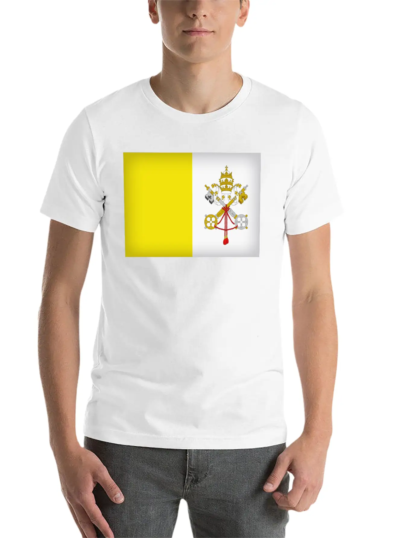 Vatican City Flag Unisex Casual T-Shirt – Clean Design For Daily Comfort