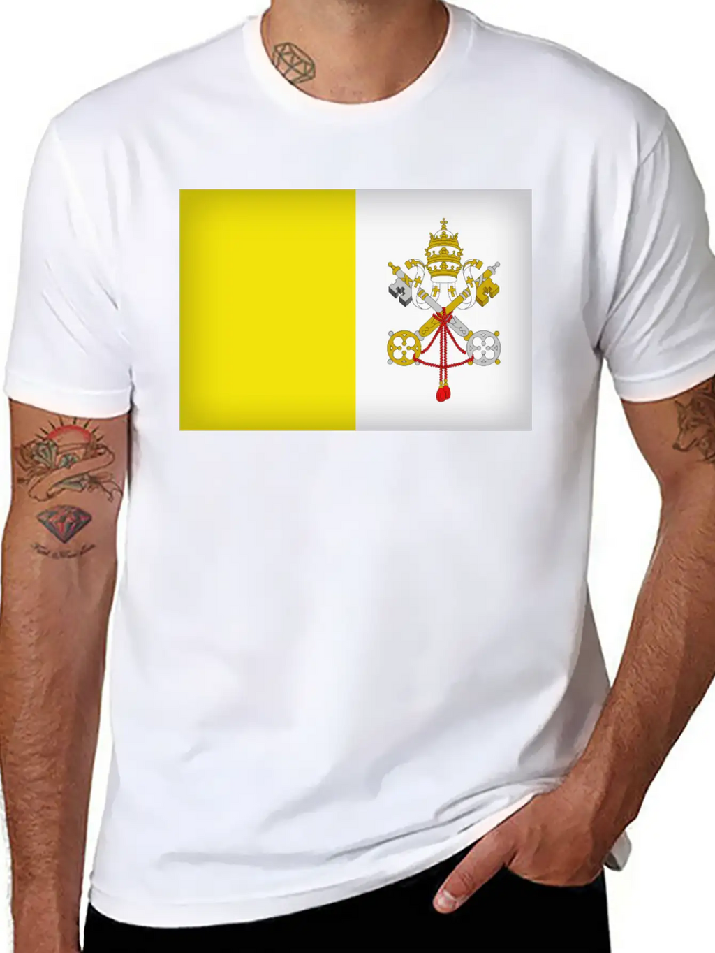 Vatican City Flag Unisex Casual T-Shirt – Clean Design For Daily Comfort