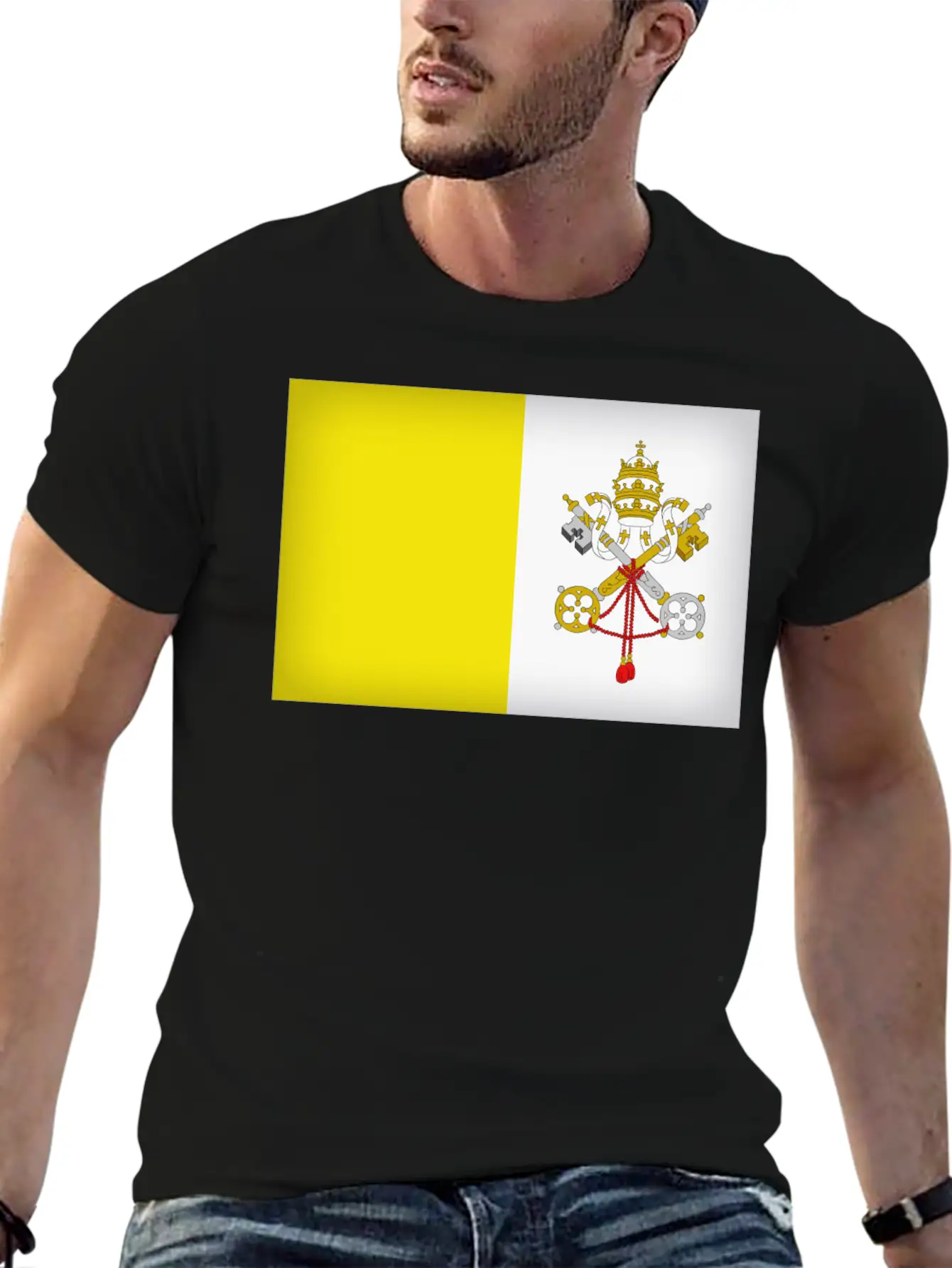 Vatican City Flag Unisex Casual T-Shirt – Clean Design For Daily Comfort