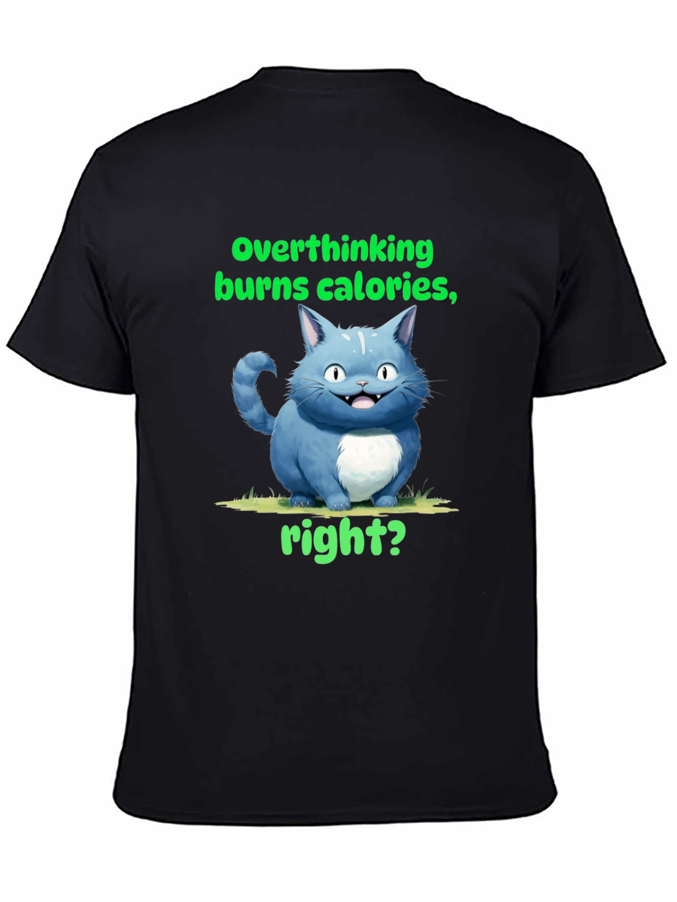 Overthinking Burns Calories T-Shirt Funny Cat Tee